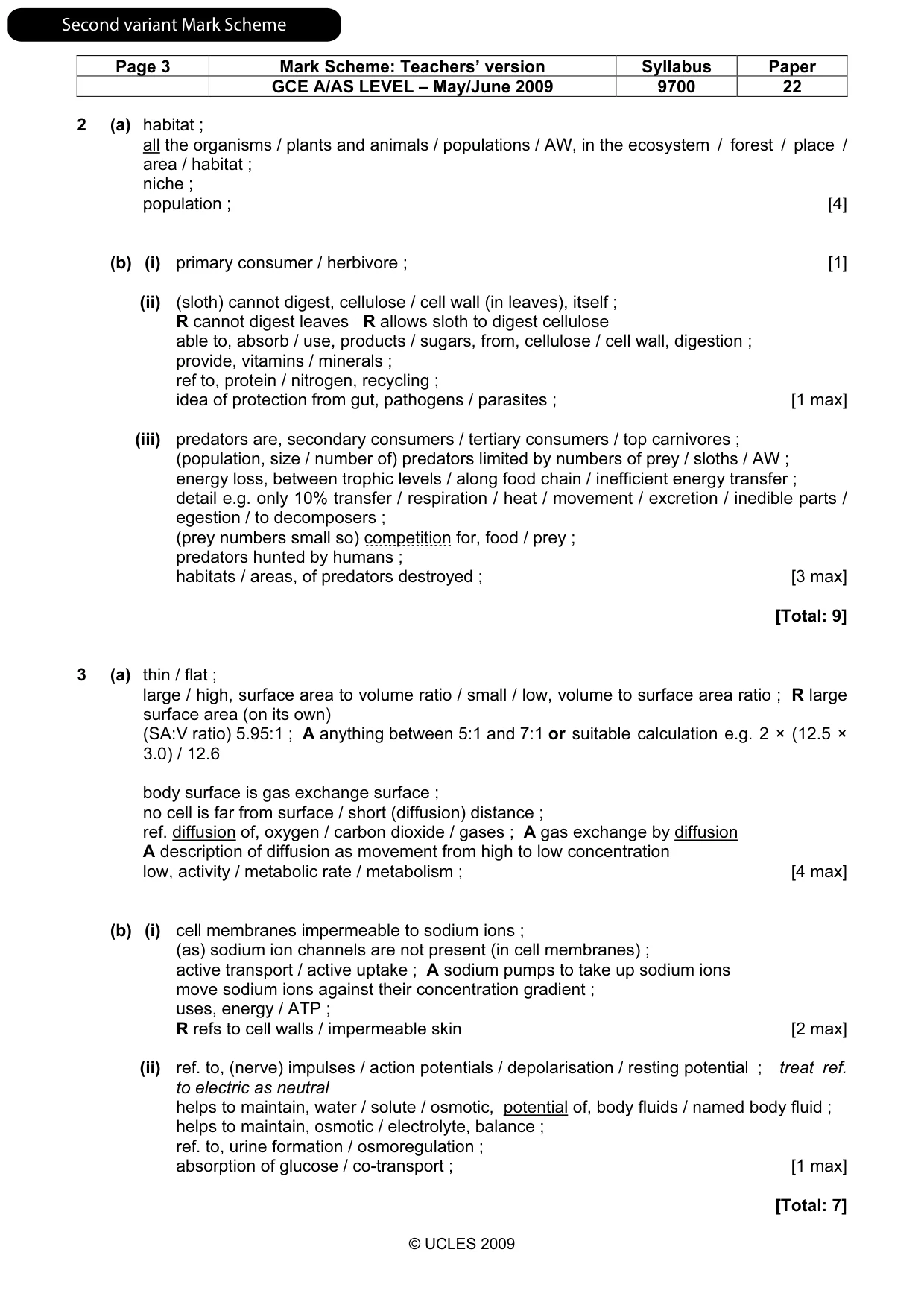 Mark scheme, page 10 of 13