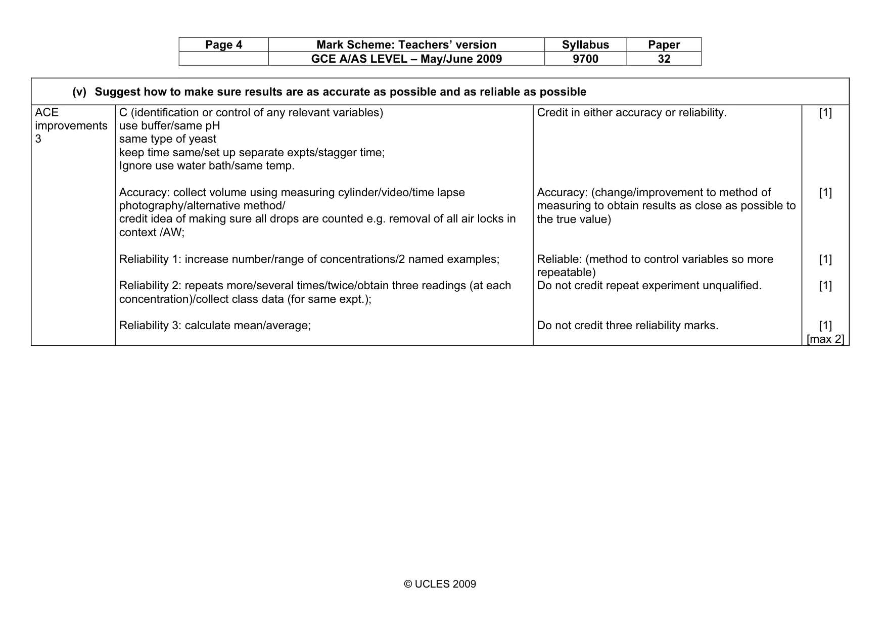 Mark scheme, page 4 of 10