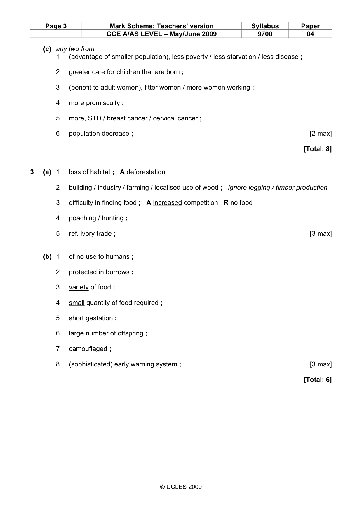 Mark scheme, page 3 of 11