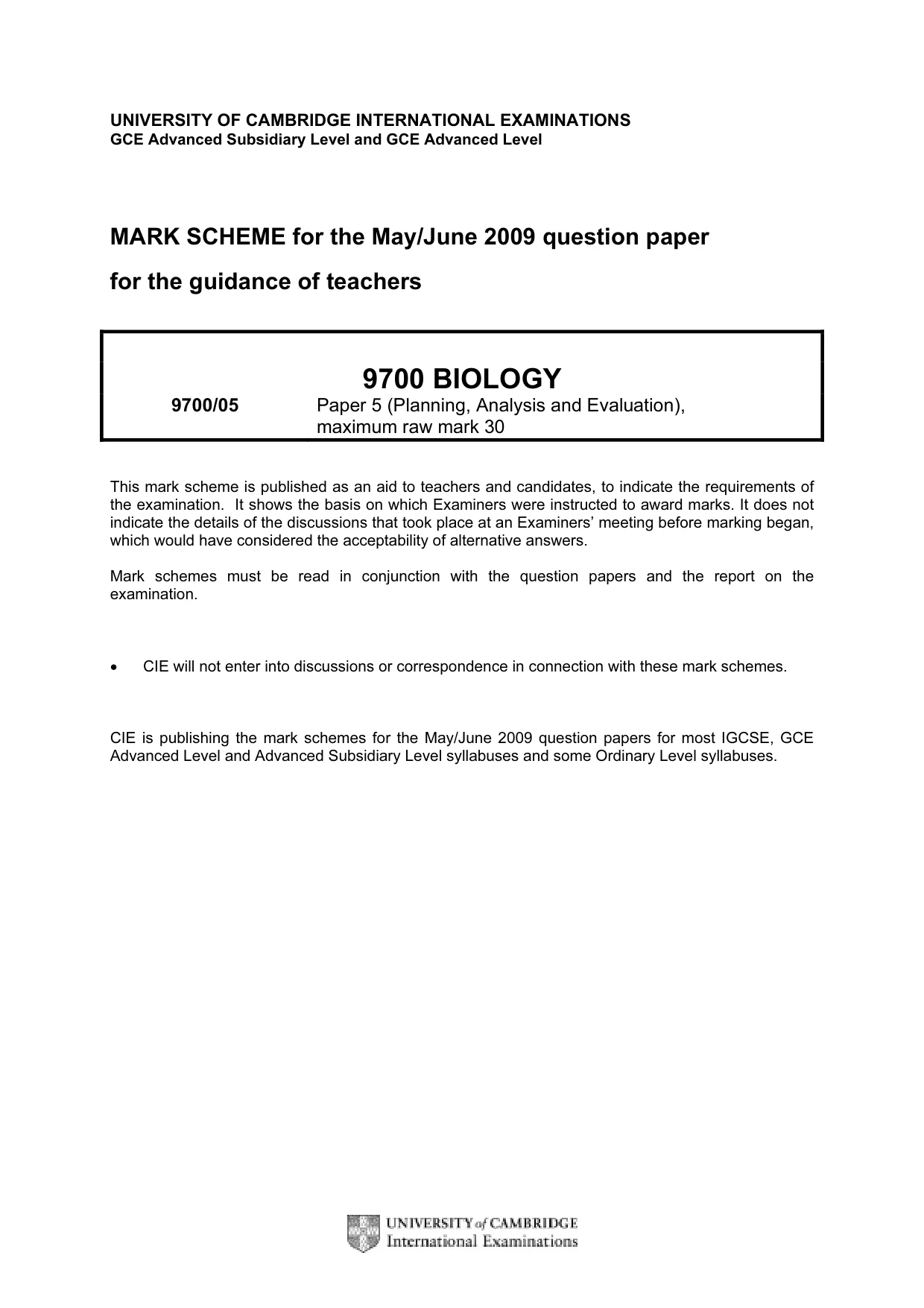Mark scheme, page 1 of 5