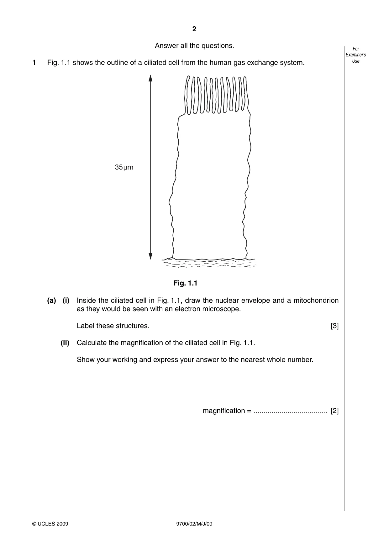 Cambridge A Level Biology 9700 2009 May/June Paper 2 · Variant 1 question paper, page 3 of 41
