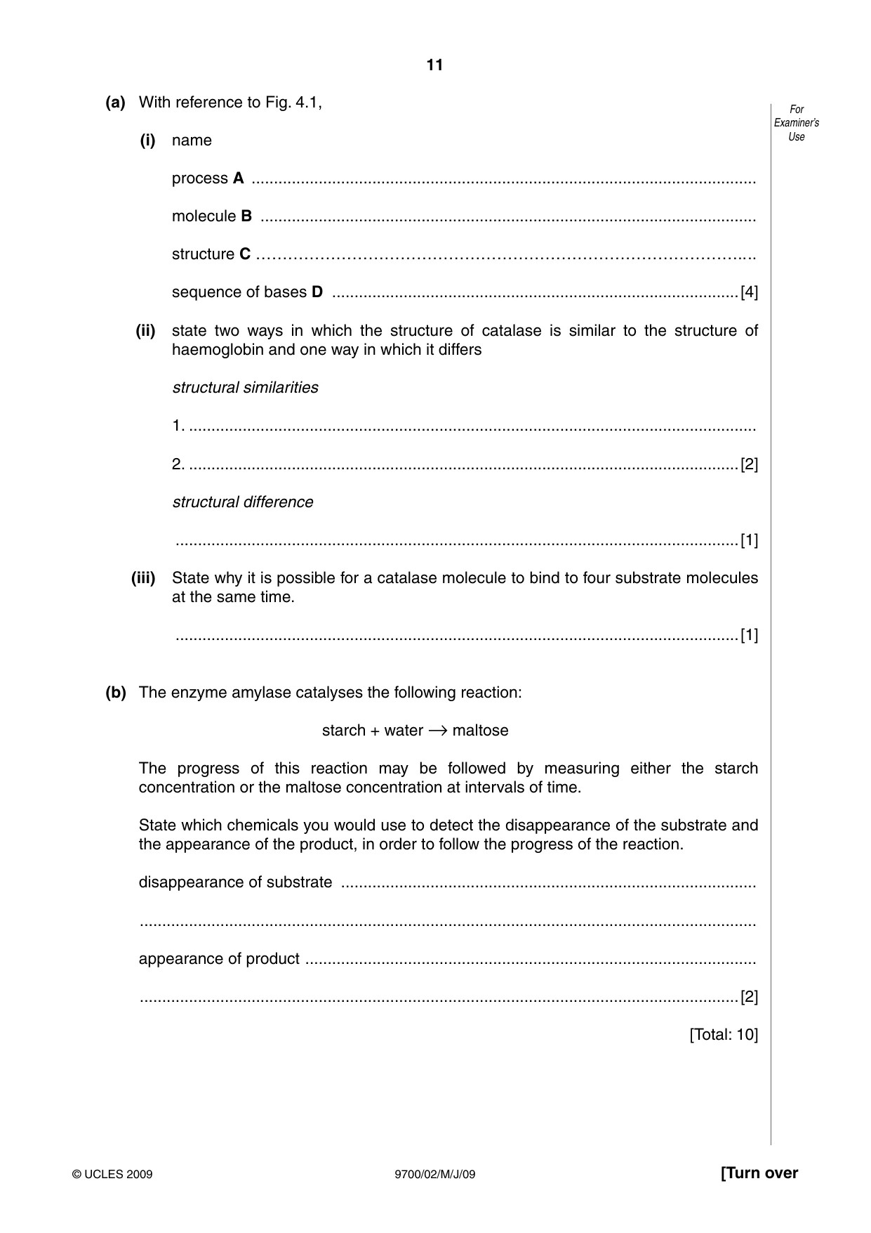 Cambridge A Level Biology 9700 2009 May/June Paper 2 · Variant 1 question paper, page 12 of 41