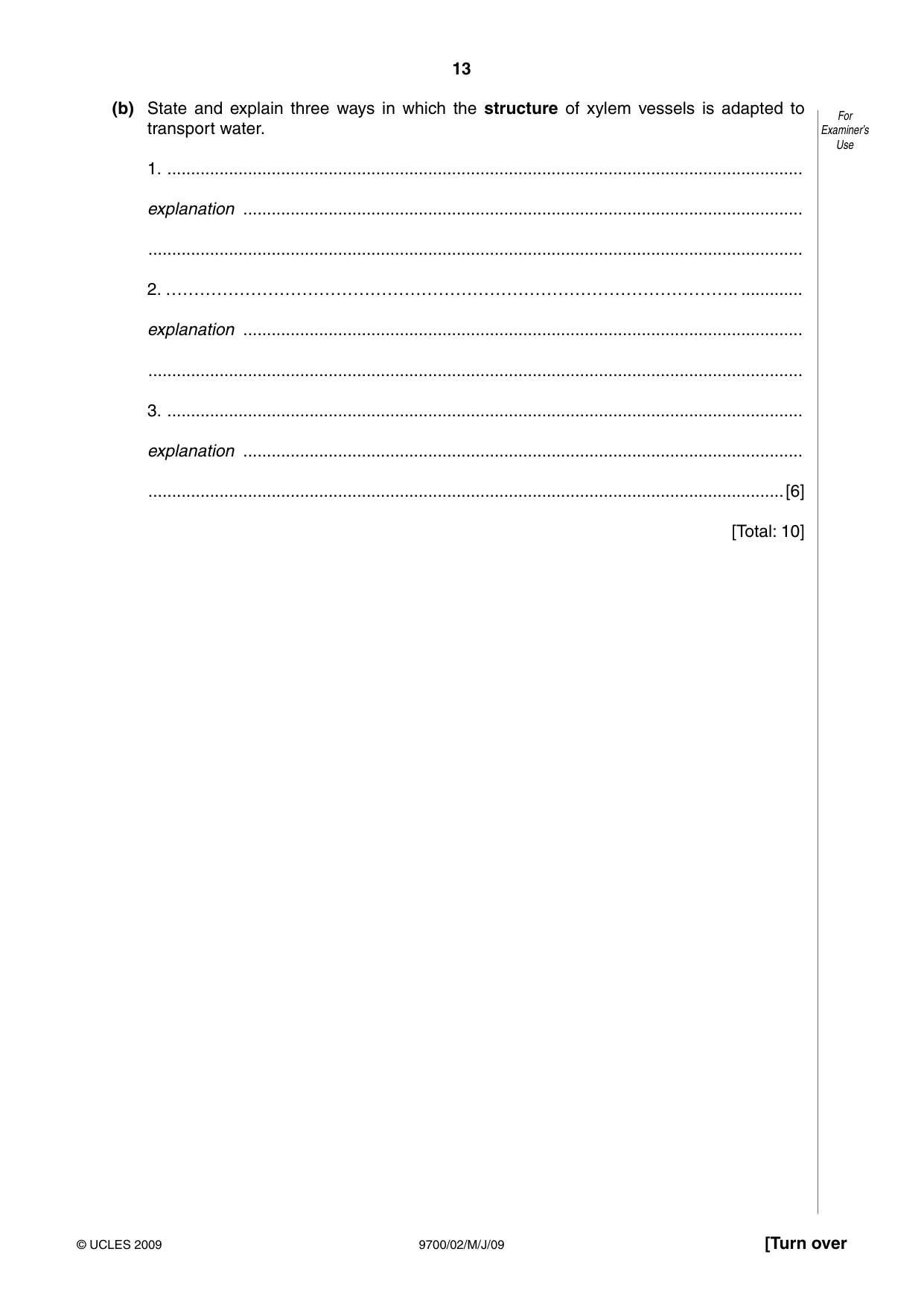 Cambridge A Level Biology 9700 2009 May/June Paper 2 · Variant 1 question paper, page 14 of 41