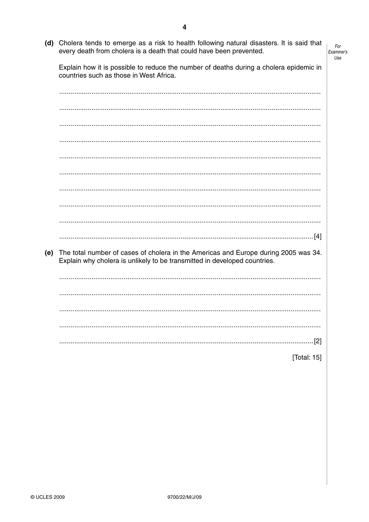 Cambridge A Level Biology 9700 2009 May/June Paper 2 · Variant 1 question paper, page 25 of 41