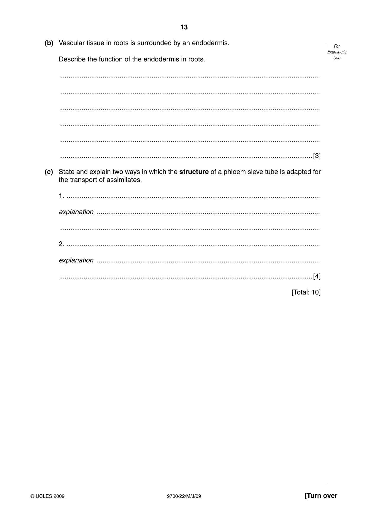 Cambridge A Level Biology 9700 2009 May/June Paper 2 · Variant 1 question paper, page 34 of 41
