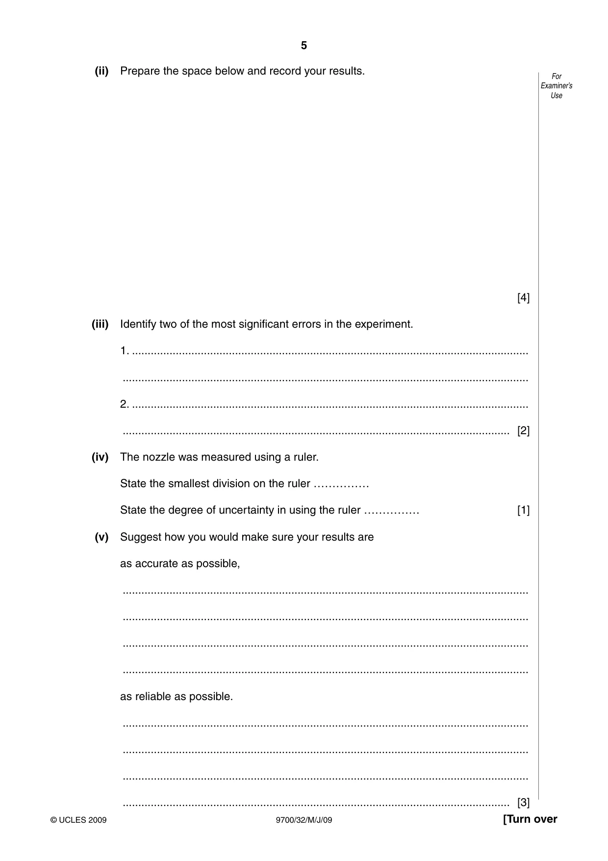 Cambridge A Level Biology 9700 2009 May/June Paper 3 · Variant 2 question paper, page 5 of 16