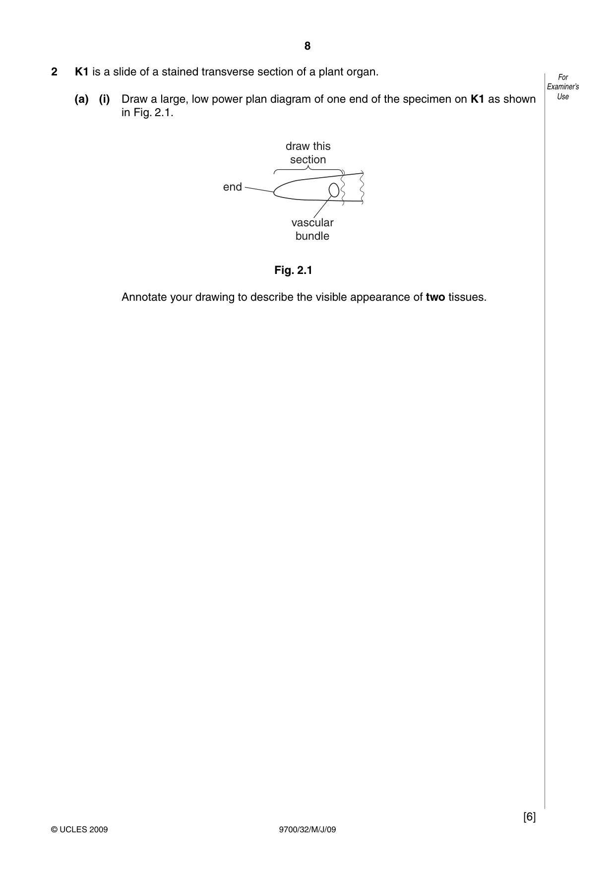 Cambridge A Level Biology 9700 2009 May/June Paper 3 · Variant 2 question paper, page 8 of 16