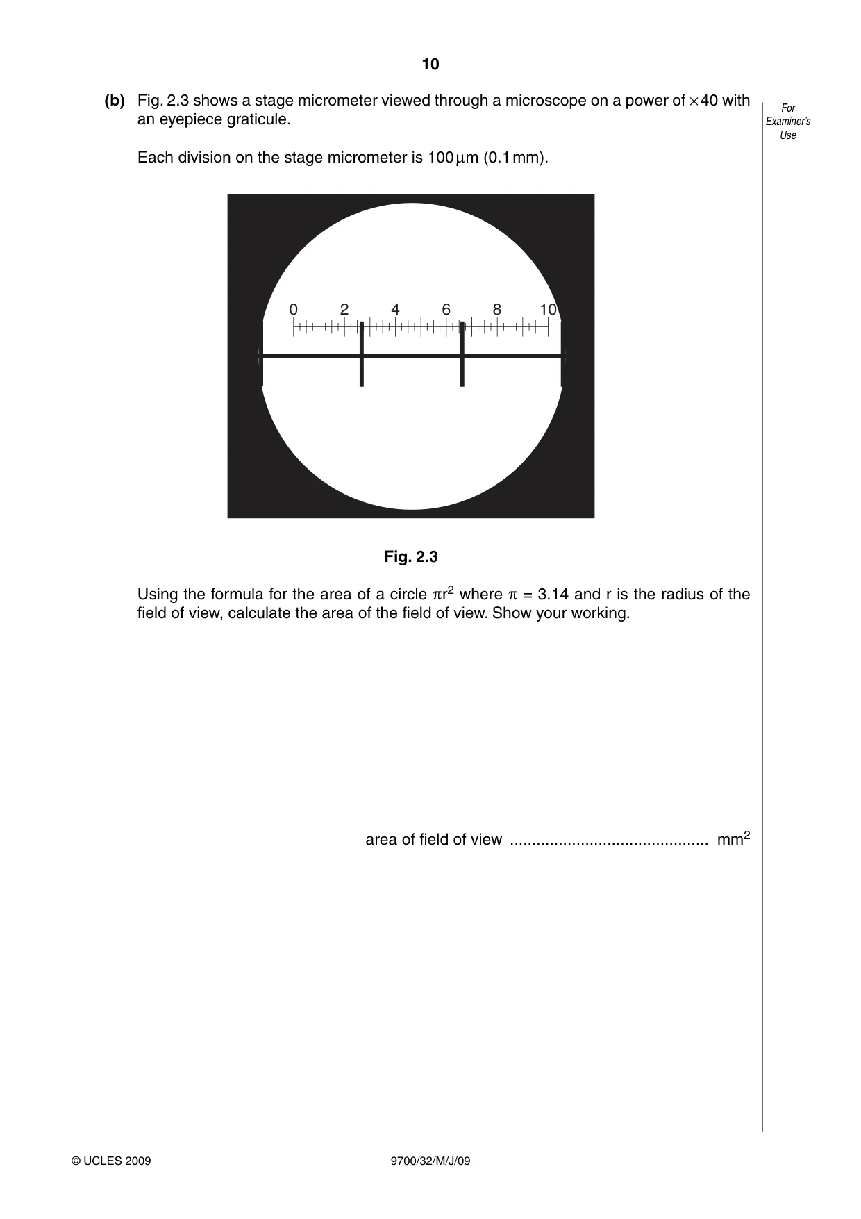 Cambridge A Level Biology 9700 2009 May/June Paper 3 · Variant 2 question paper, page 10 of 16
