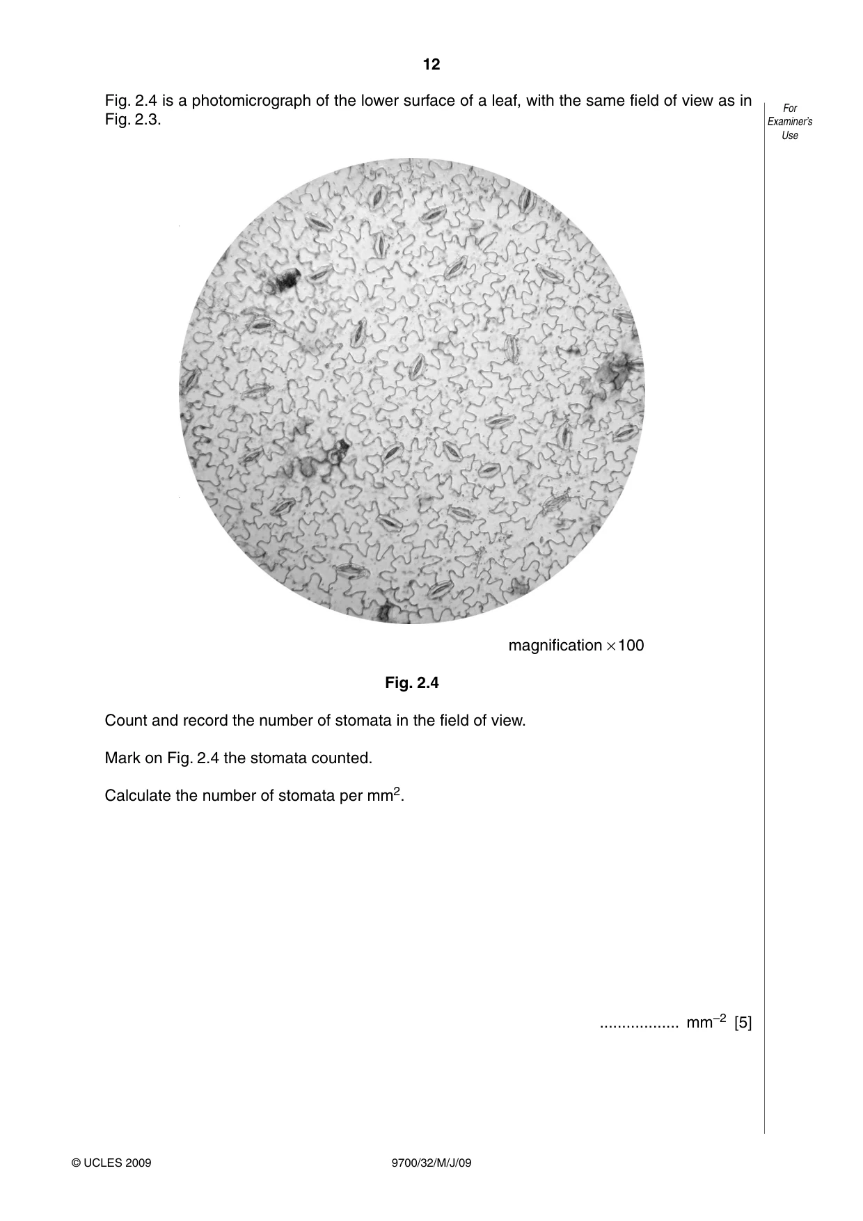 Cambridge A Level Biology 9700 2009 May/June Paper 3 · Variant 2 question paper, page 12 of 16