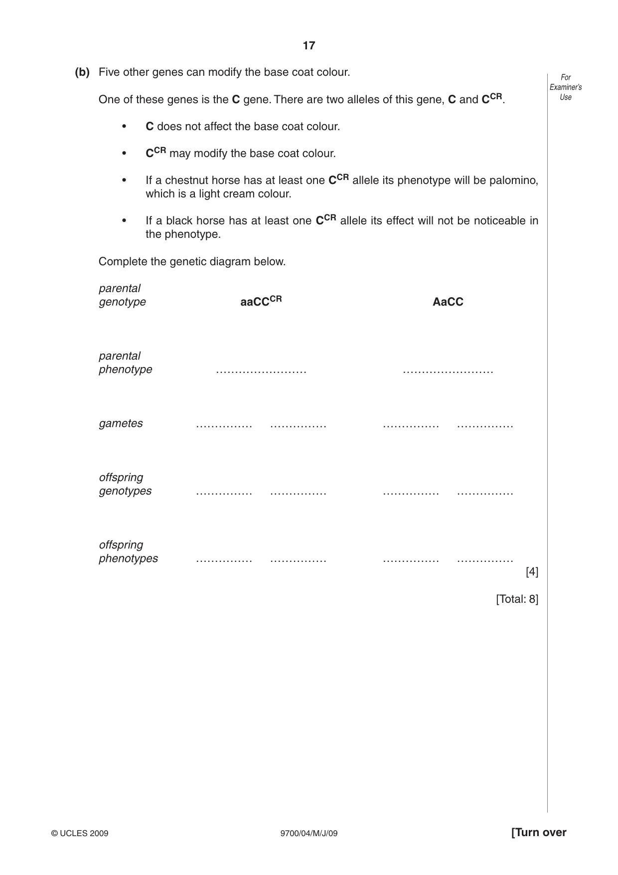 Cambridge A Level Biology 9700 2009 May/June Paper 4 · Variant 1 question paper, page 17 of 24