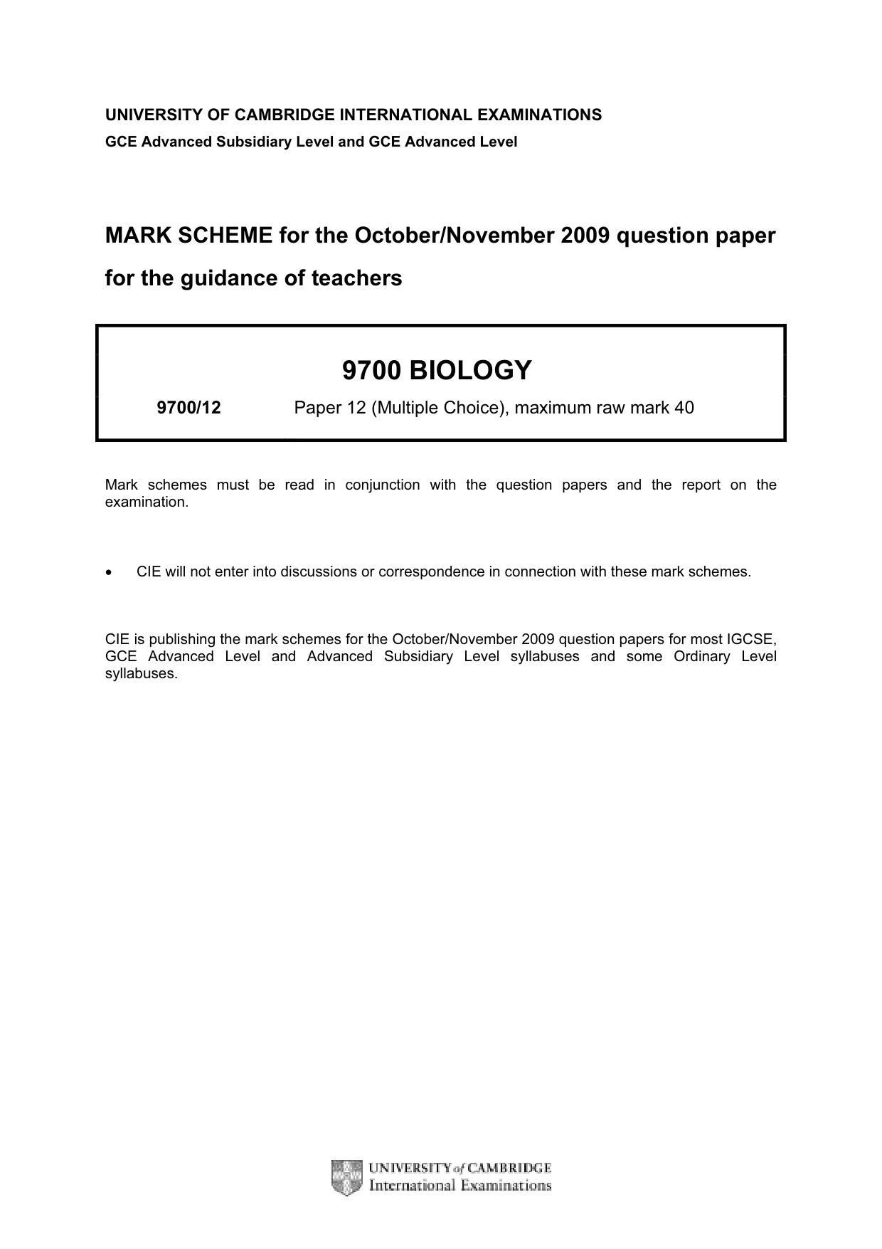 Mark scheme, page 1 of 2
