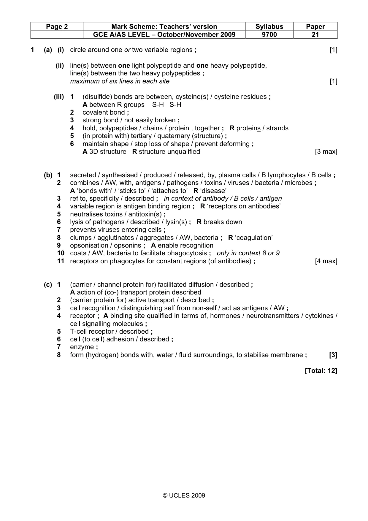 Mark scheme, page 2 of 7