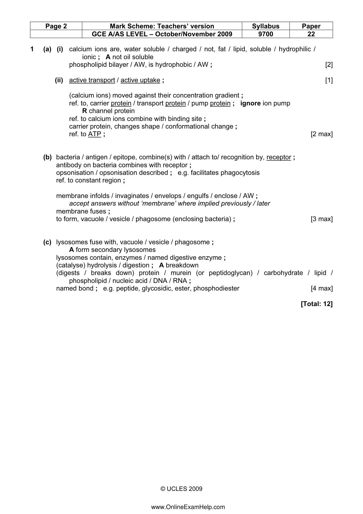 Mark scheme, page 2 of 7