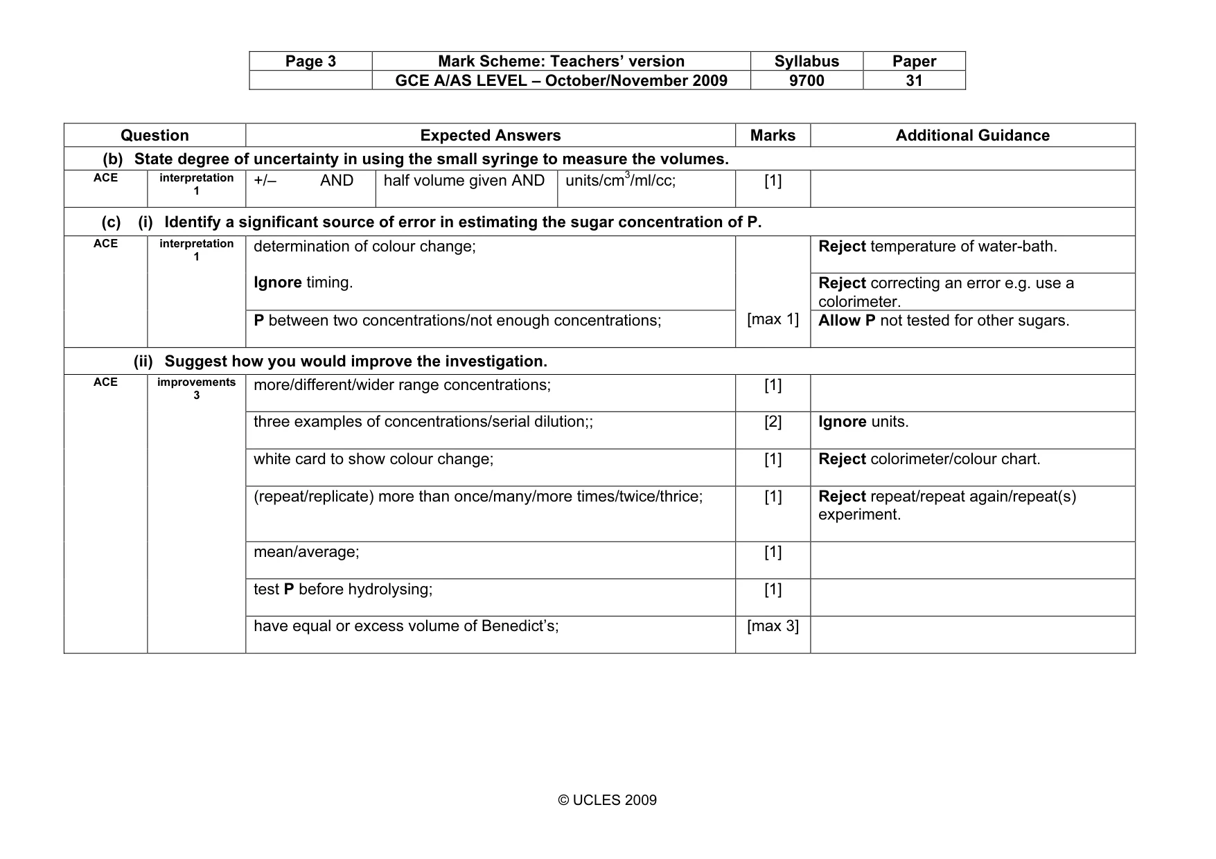 Mark scheme, page 3 of 10