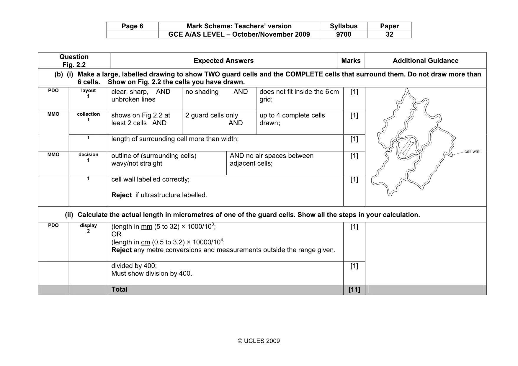 Mark scheme, page 6 of 7