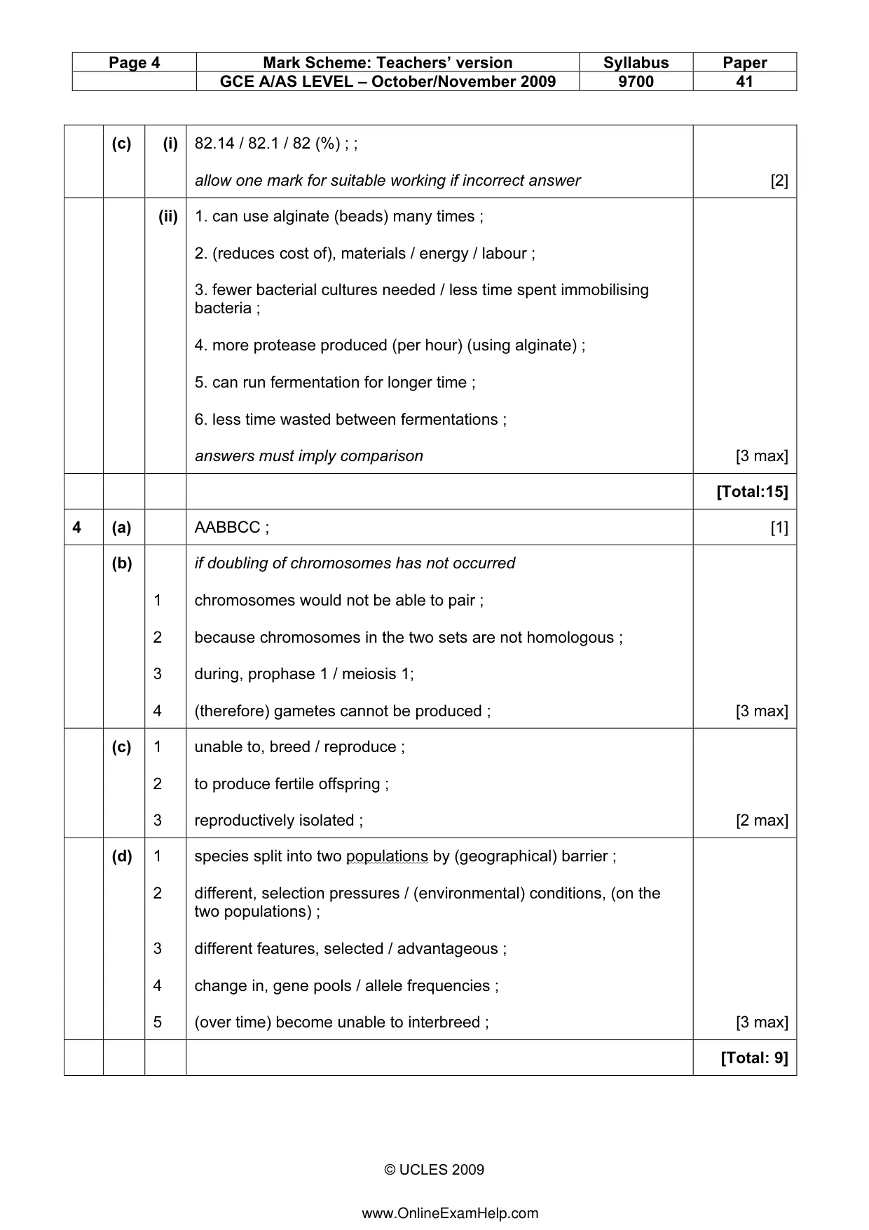 Mark scheme, page 4 of 10