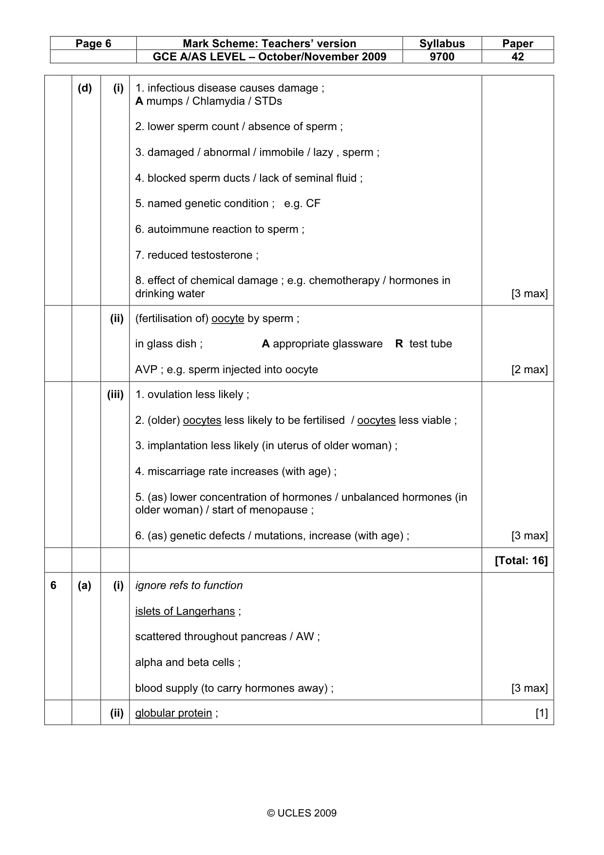 Mark scheme, page 6 of 10