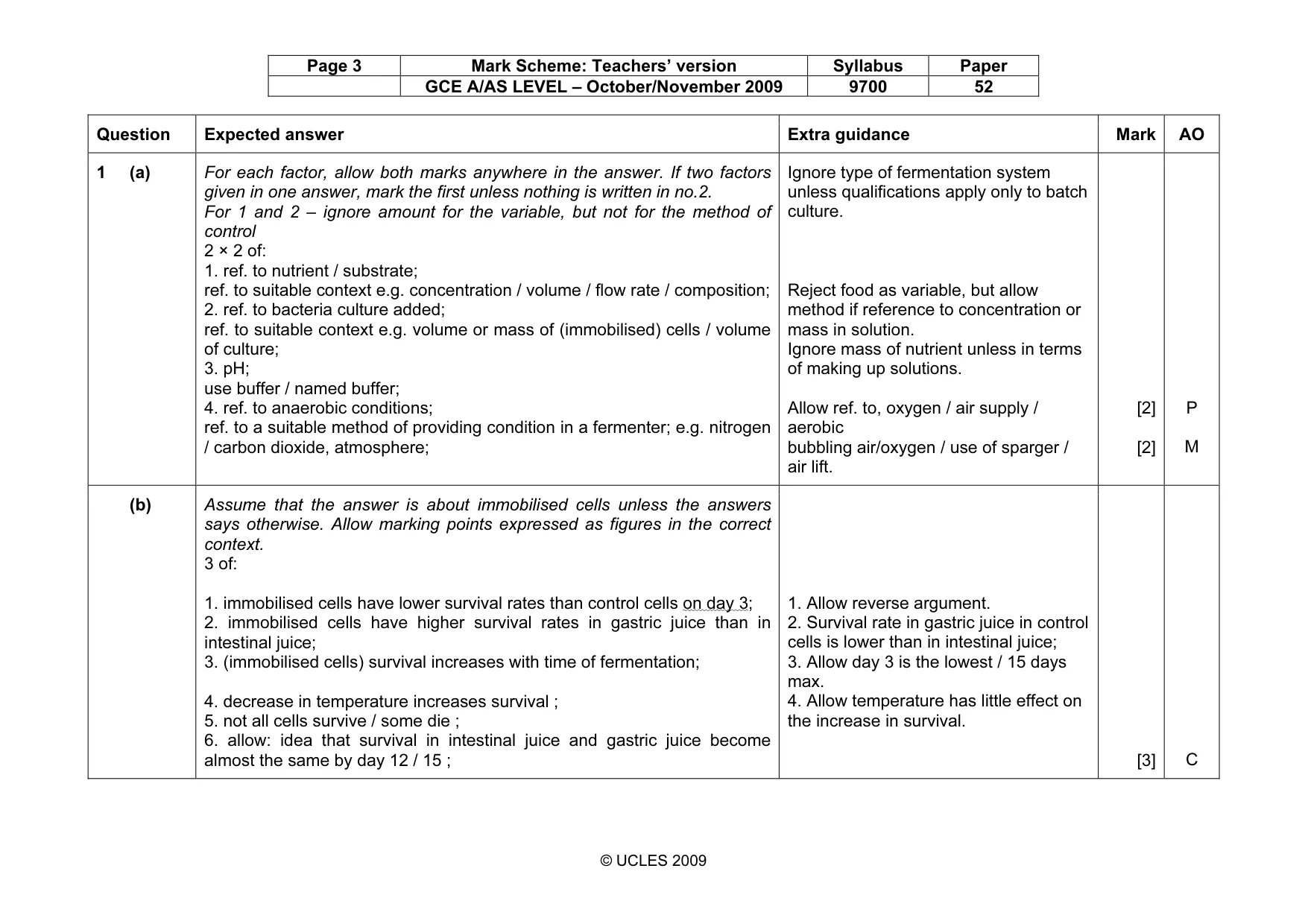 Mark scheme, page 3 of 7