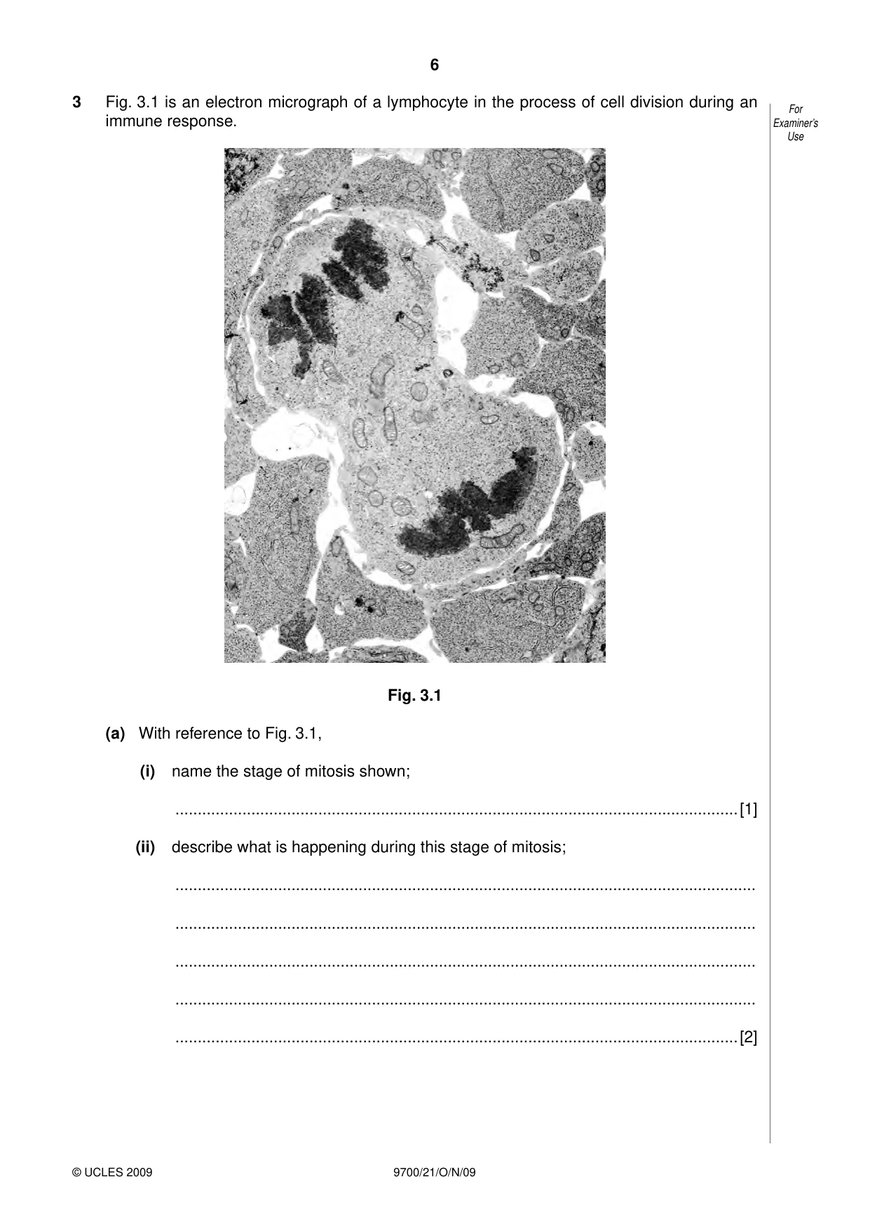 Cambridge A Level Biology 9700 2009 Oct/Nov Paper 2 · Variant 1 question paper, page 6 of 16
