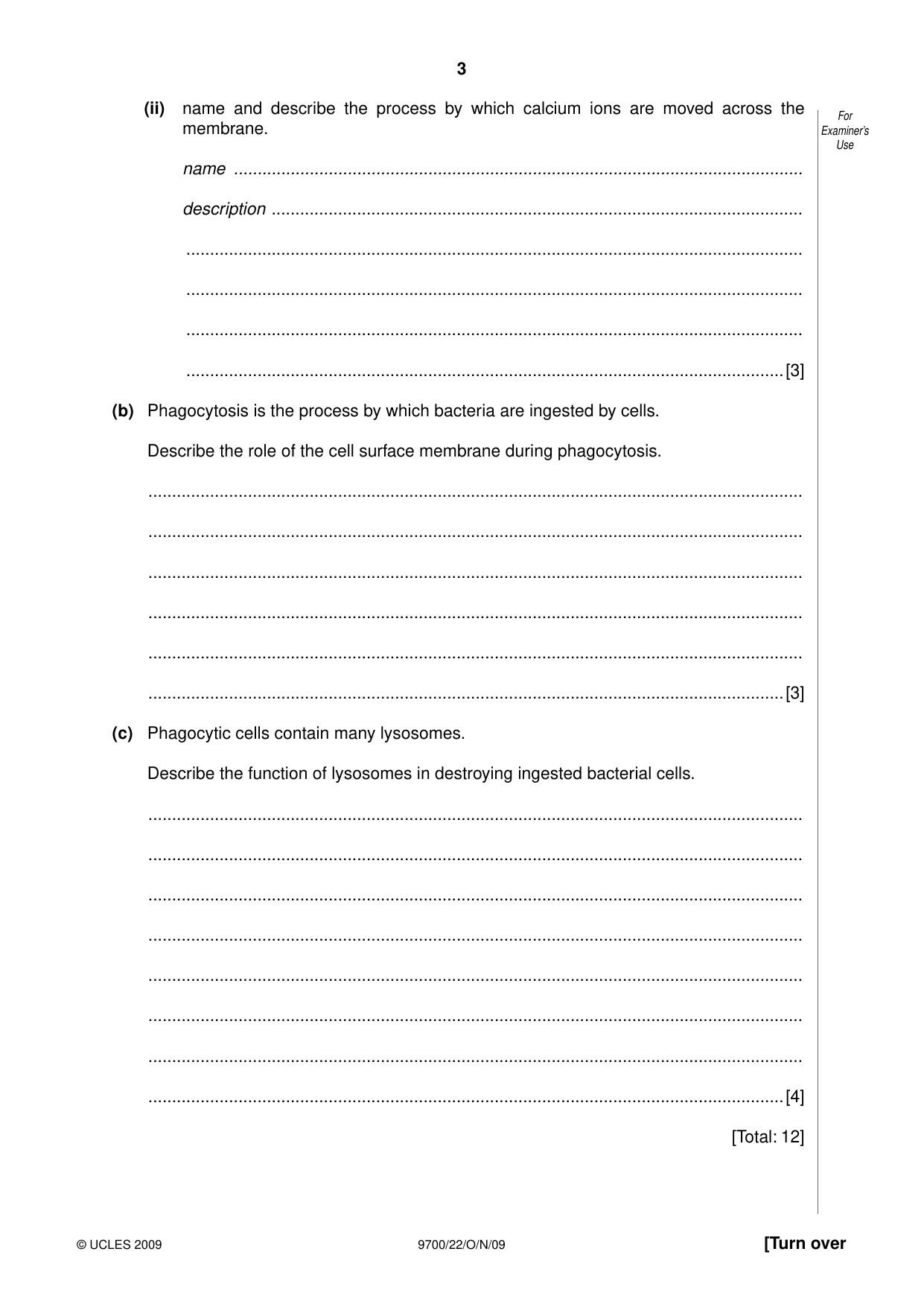 Cambridge A Level Biology 9700 2009 Oct/Nov Paper 2 · Variant 2 question paper, page 3 of 16