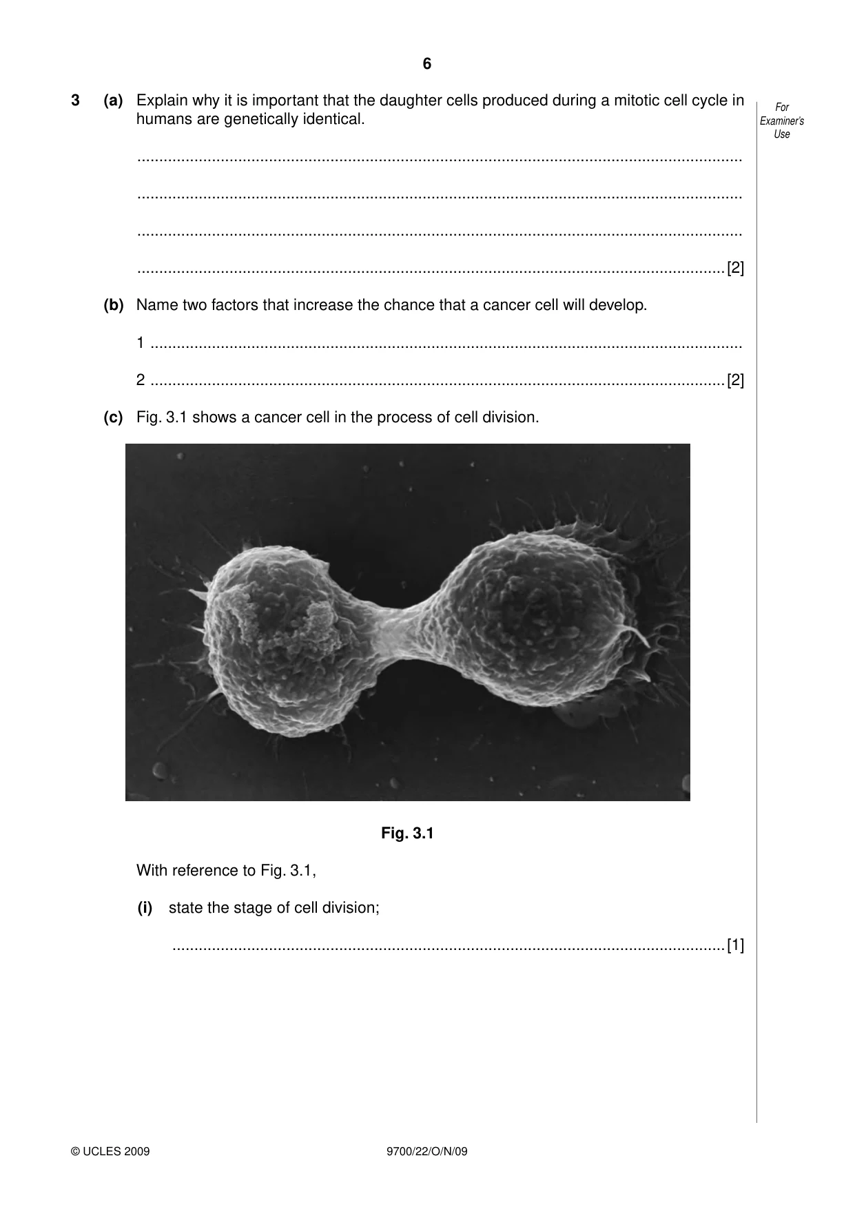 Cambridge A Level Biology 9700 2009 Oct/Nov Paper 2 · Variant 2 question paper, page 6 of 16