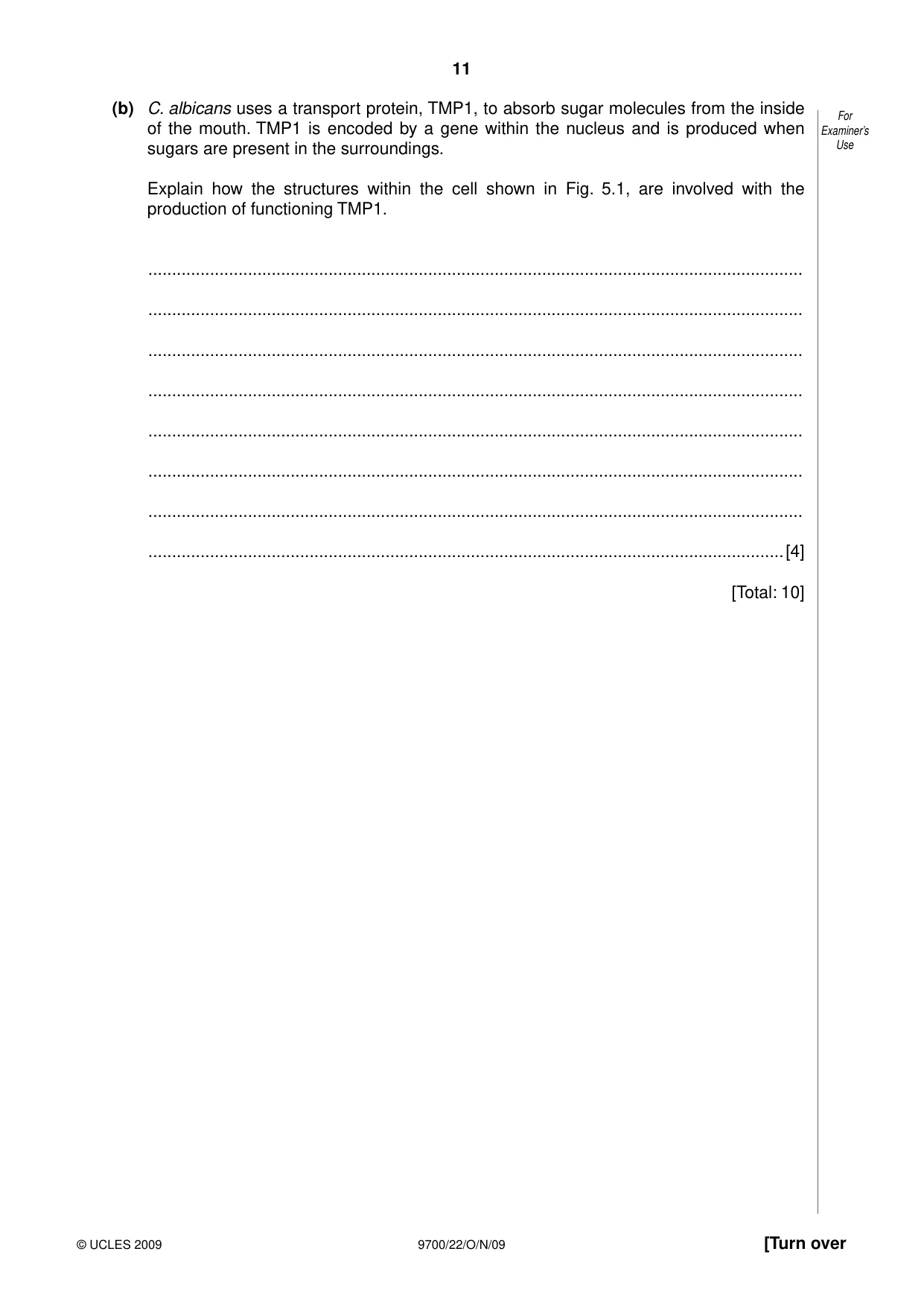 Cambridge A Level Biology 9700 2009 Oct/Nov Paper 2 · Variant 2 question paper, page 11 of 16