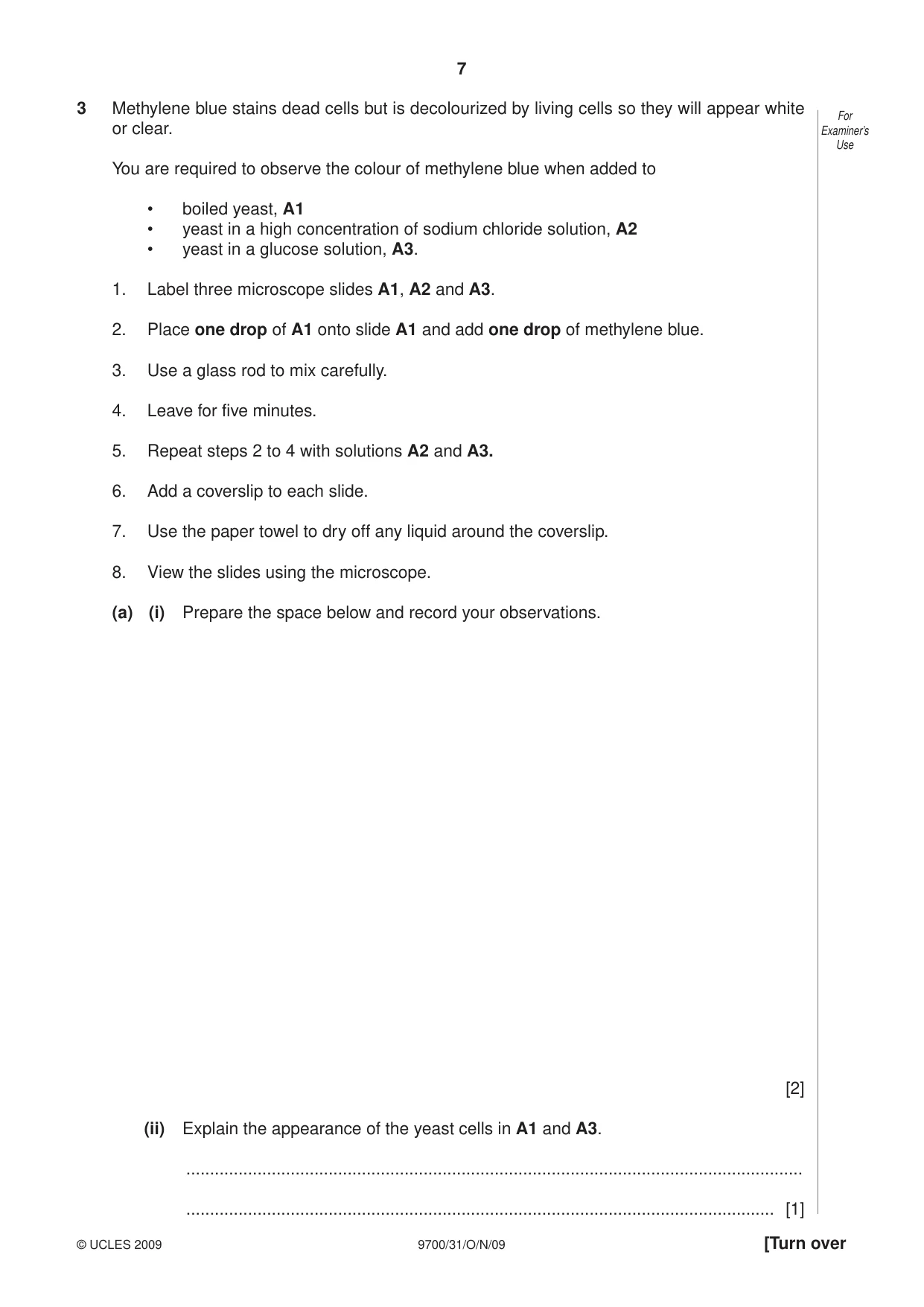 Cambridge A Level Biology 9700 2009 Oct/Nov Paper 3 · Variant 1 question paper, page 7 of 12