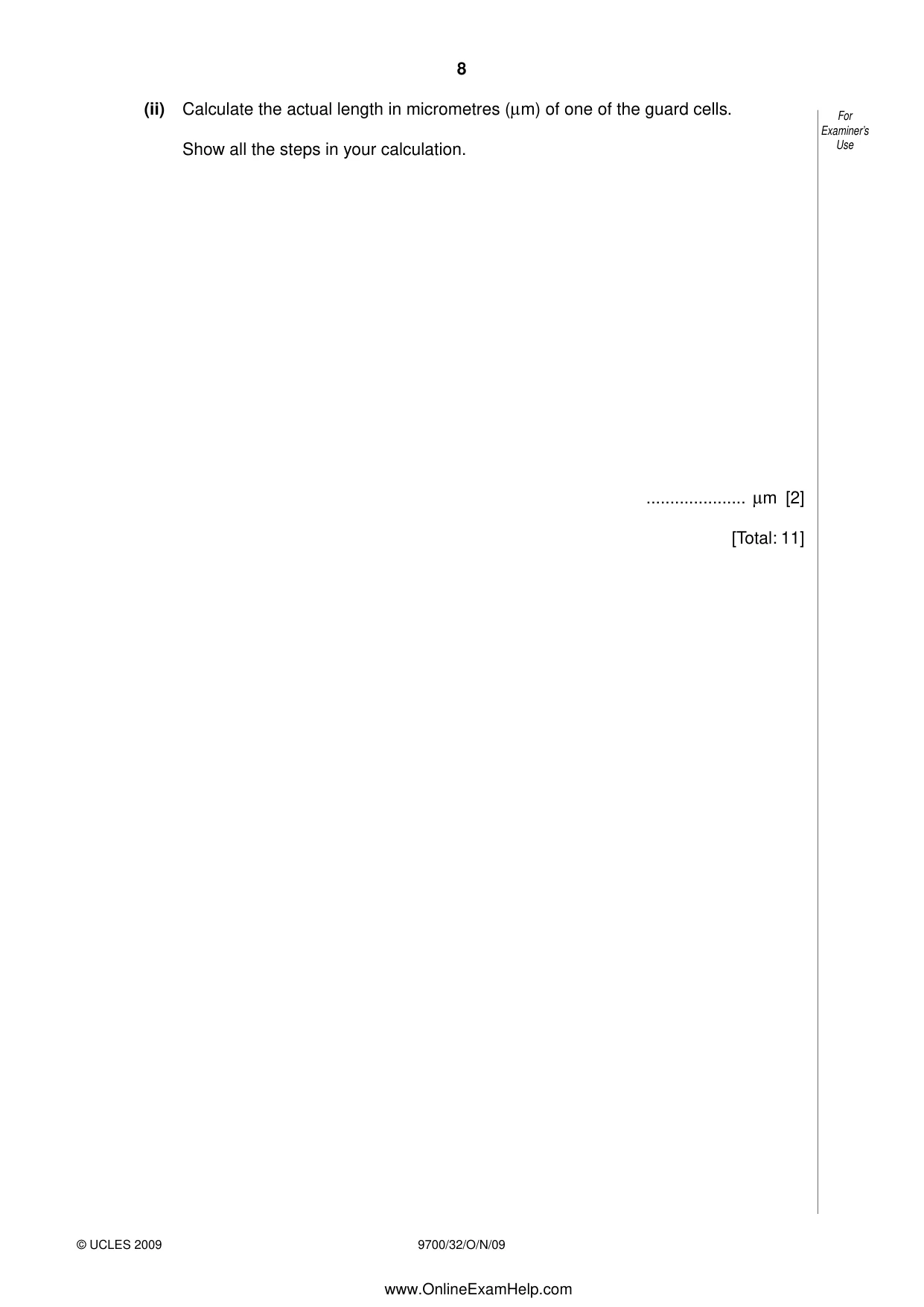 Cambridge A Level Biology 9700 2009 Oct/Nov Paper 3 · Variant 2 question paper, page 8 of 12