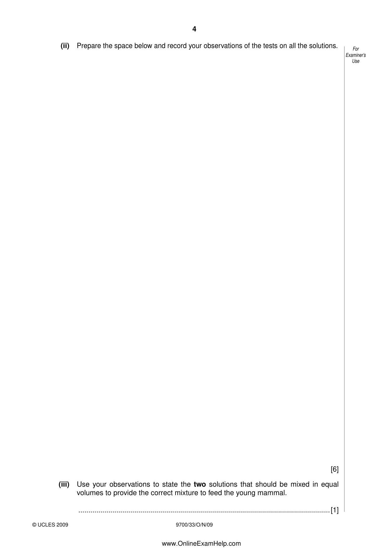 Cambridge A Level Biology 9700 2009 Oct/Nov Paper 3 · Variant 3 question paper, page 4 of 12