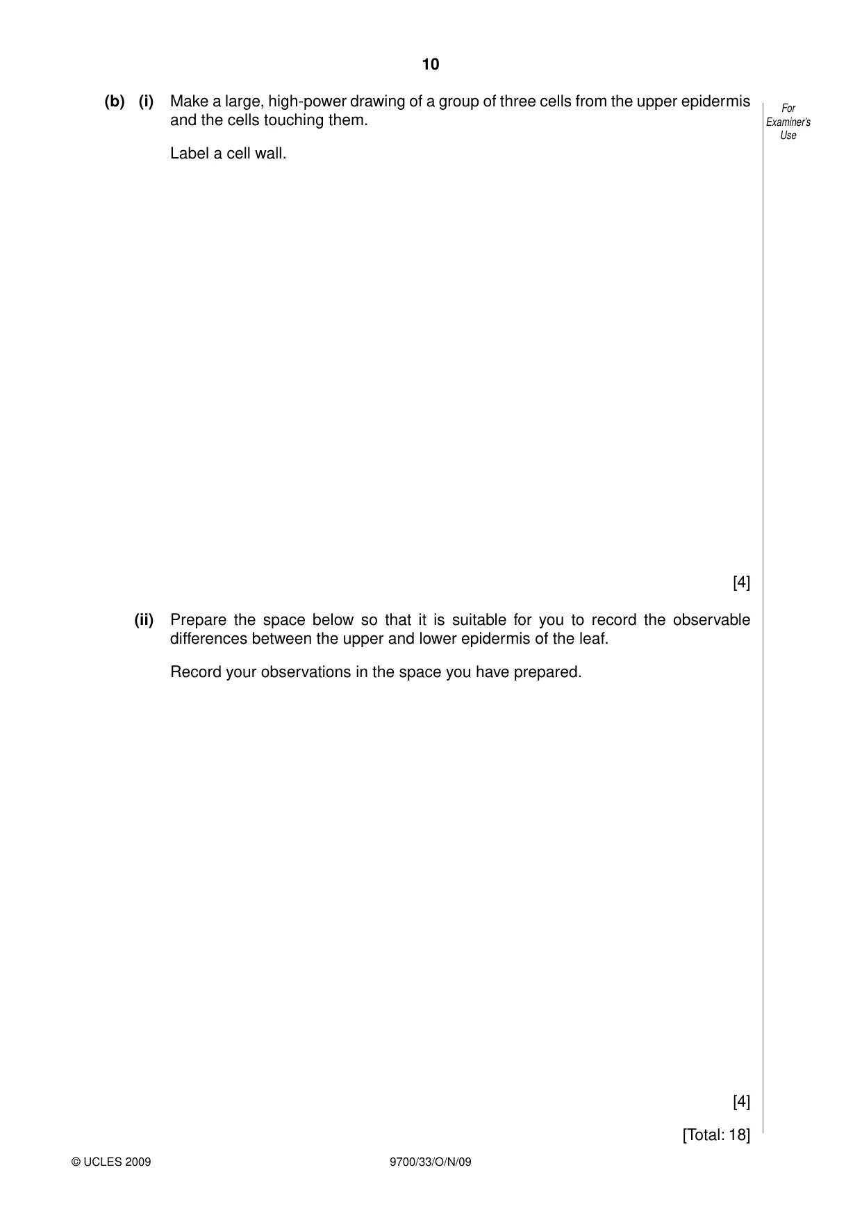 Cambridge A Level Biology 9700 2009 Oct/Nov Paper 3 · Variant 3 question paper, page 10 of 12