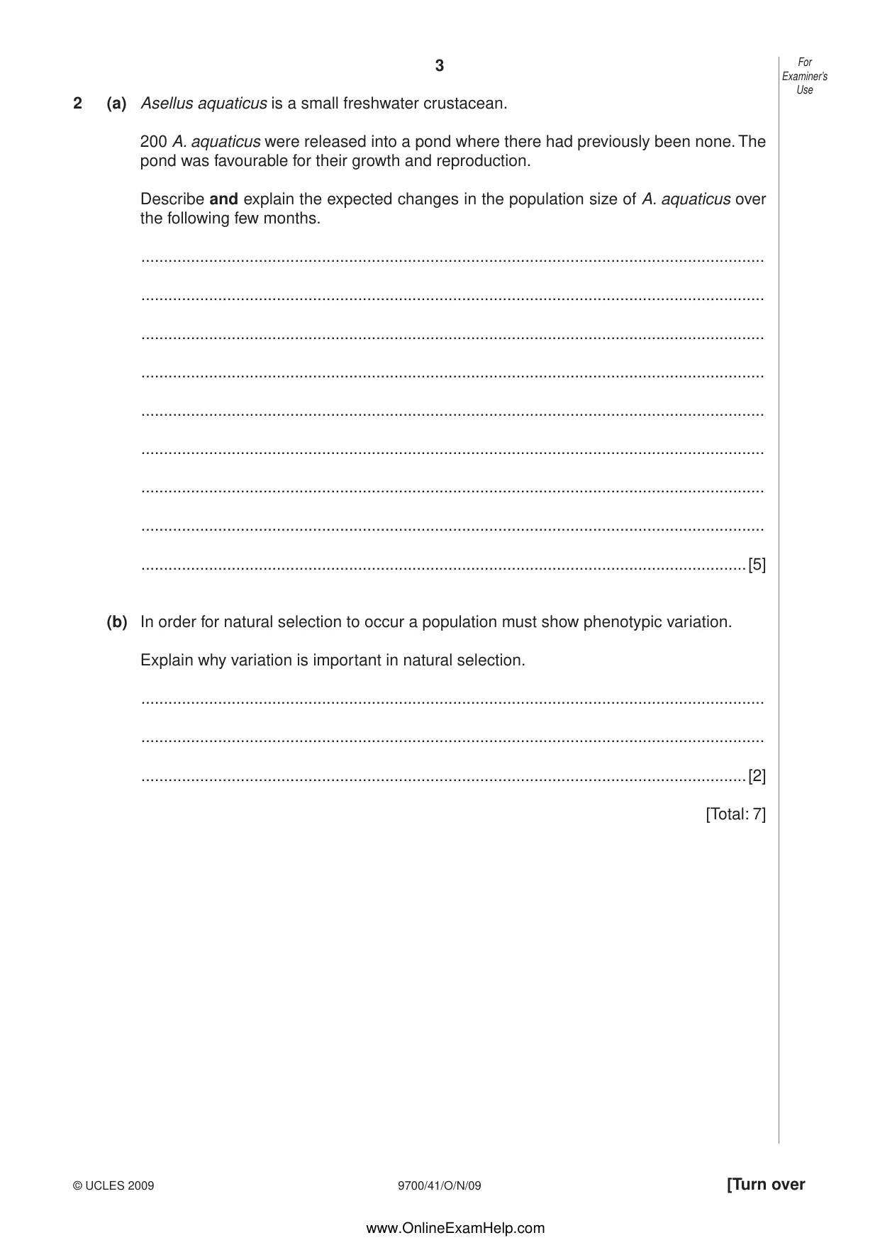 Cambridge A Level Biology 9700 2009 Oct/Nov Paper 4 · Variant 1 question paper, page 3 of 24