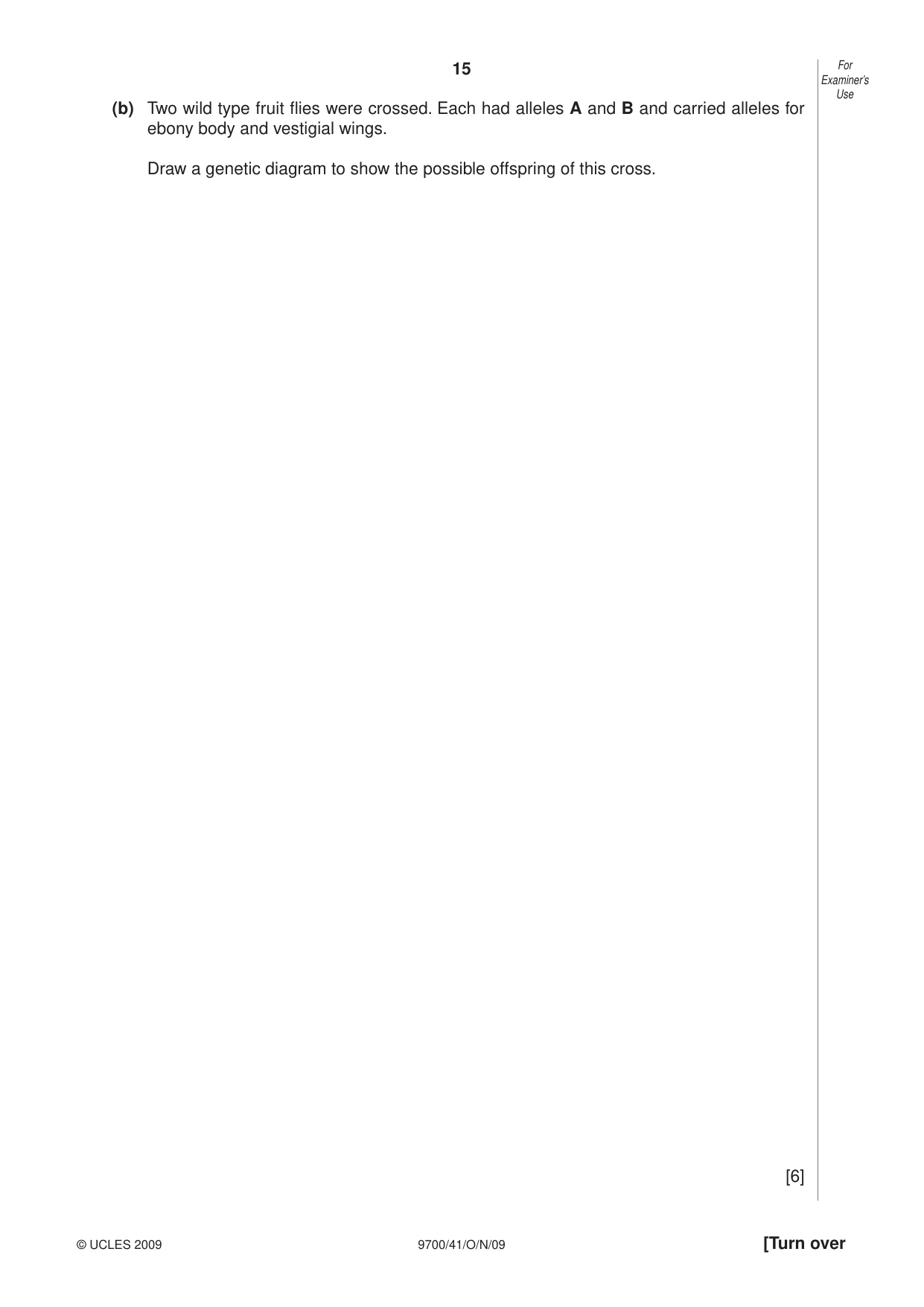 Cambridge A Level Biology 9700 2009 Oct/Nov Paper 4 · Variant 1 question paper, page 15 of 24
