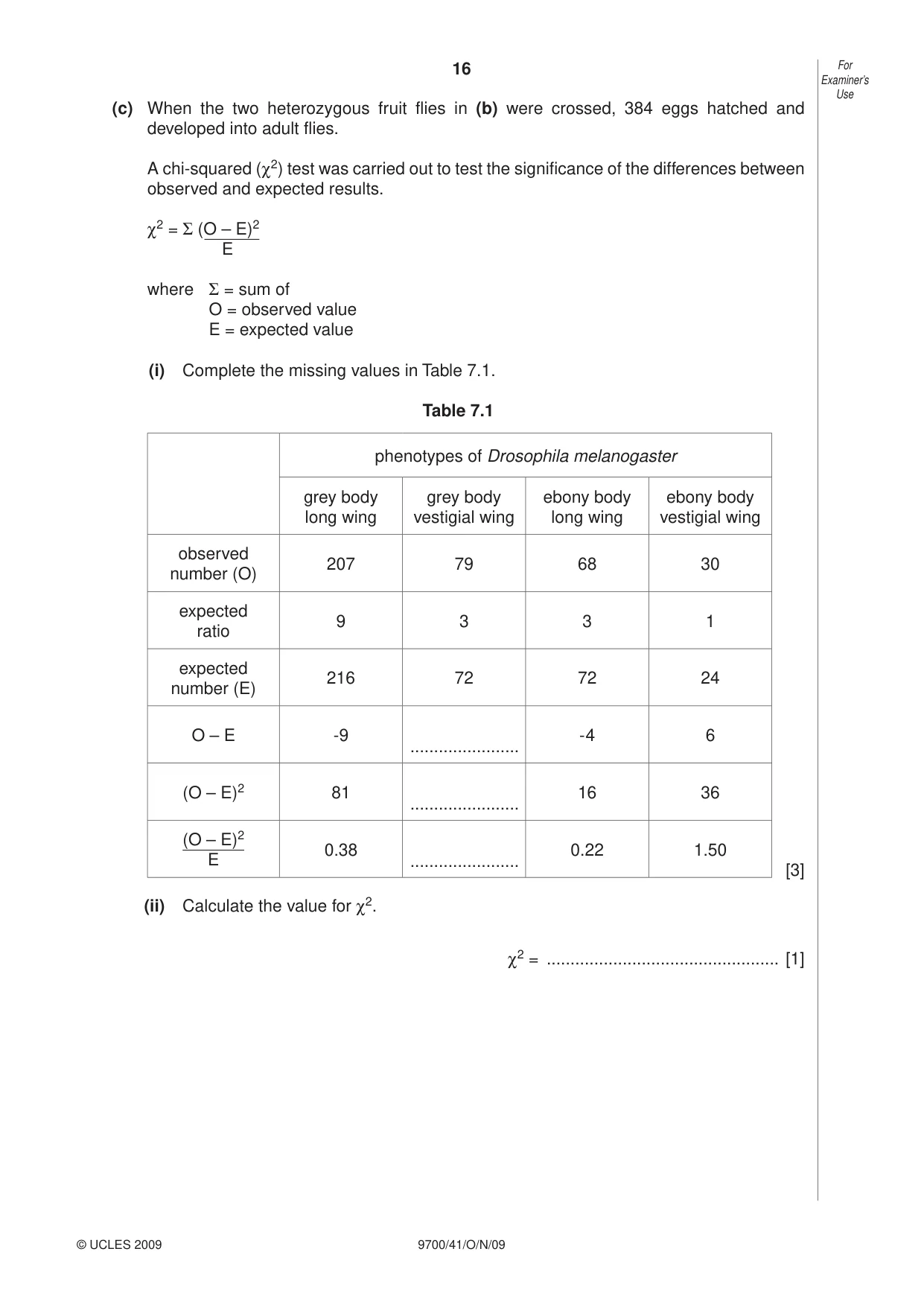Cambridge A Level Biology 9700 2009 Oct/Nov Paper 4 · Variant 1 question paper, page 16 of 24