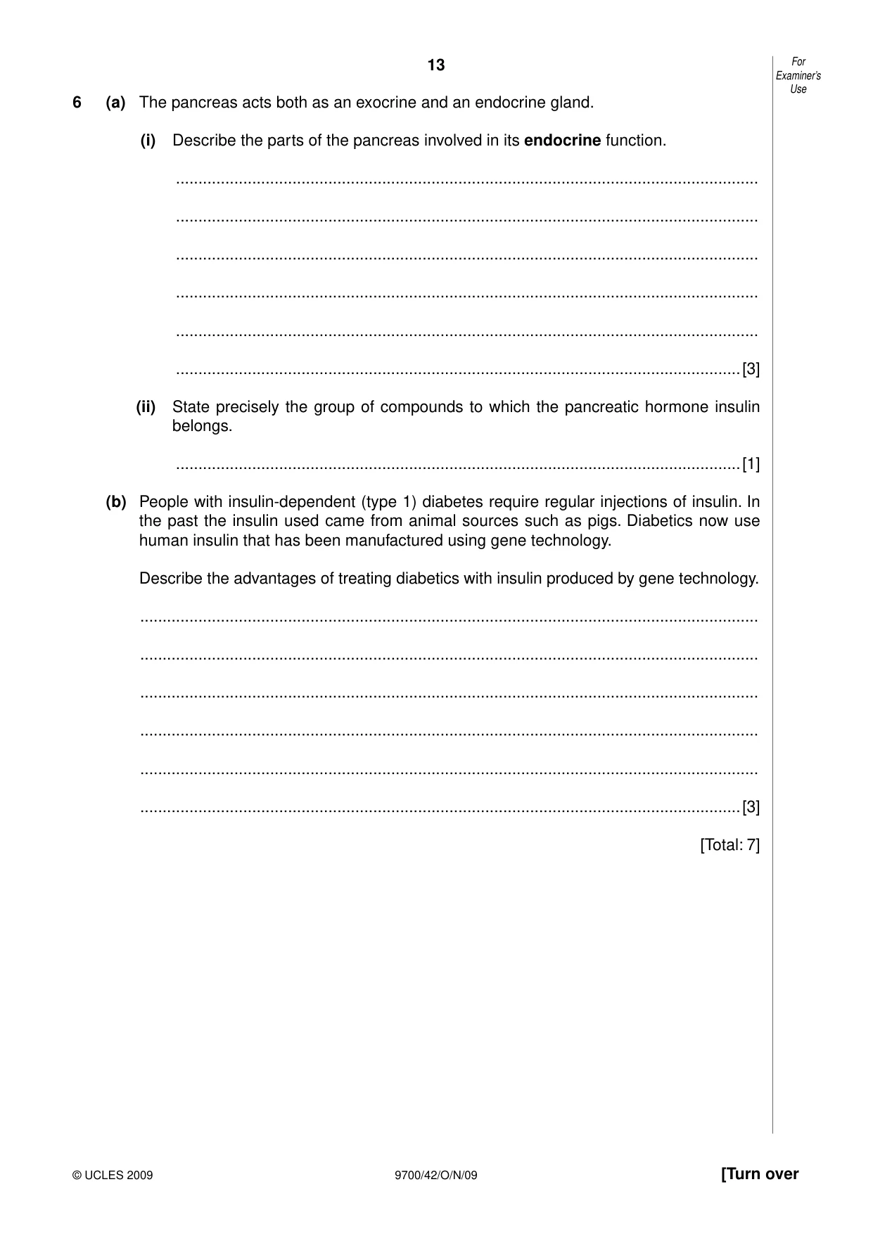 Cambridge A Level Biology 9700 2009 Oct/Nov Paper 4 · Variant 2 question paper, page 13 of 24
