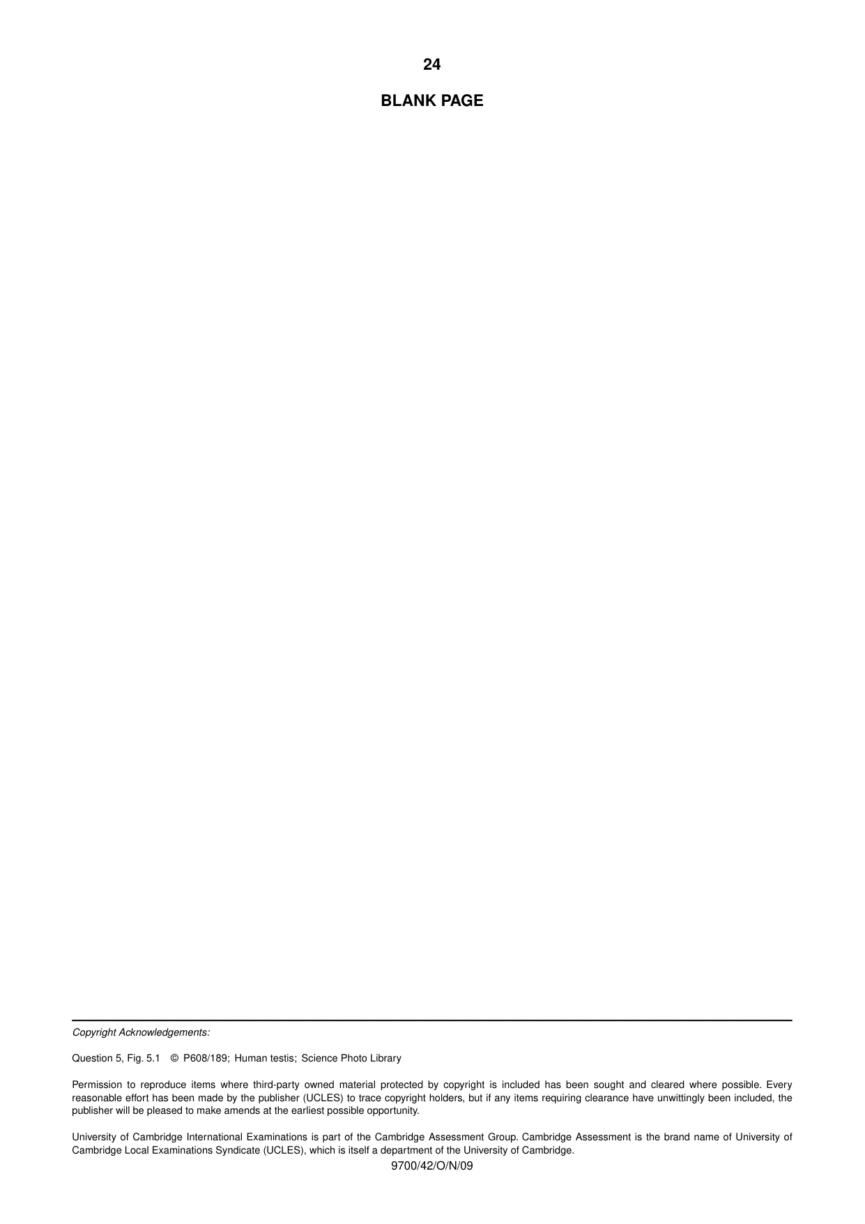 Cambridge A Level Biology 9700 2009 Oct/Nov Paper 4 · Variant 2 question paper, page 24 of 24