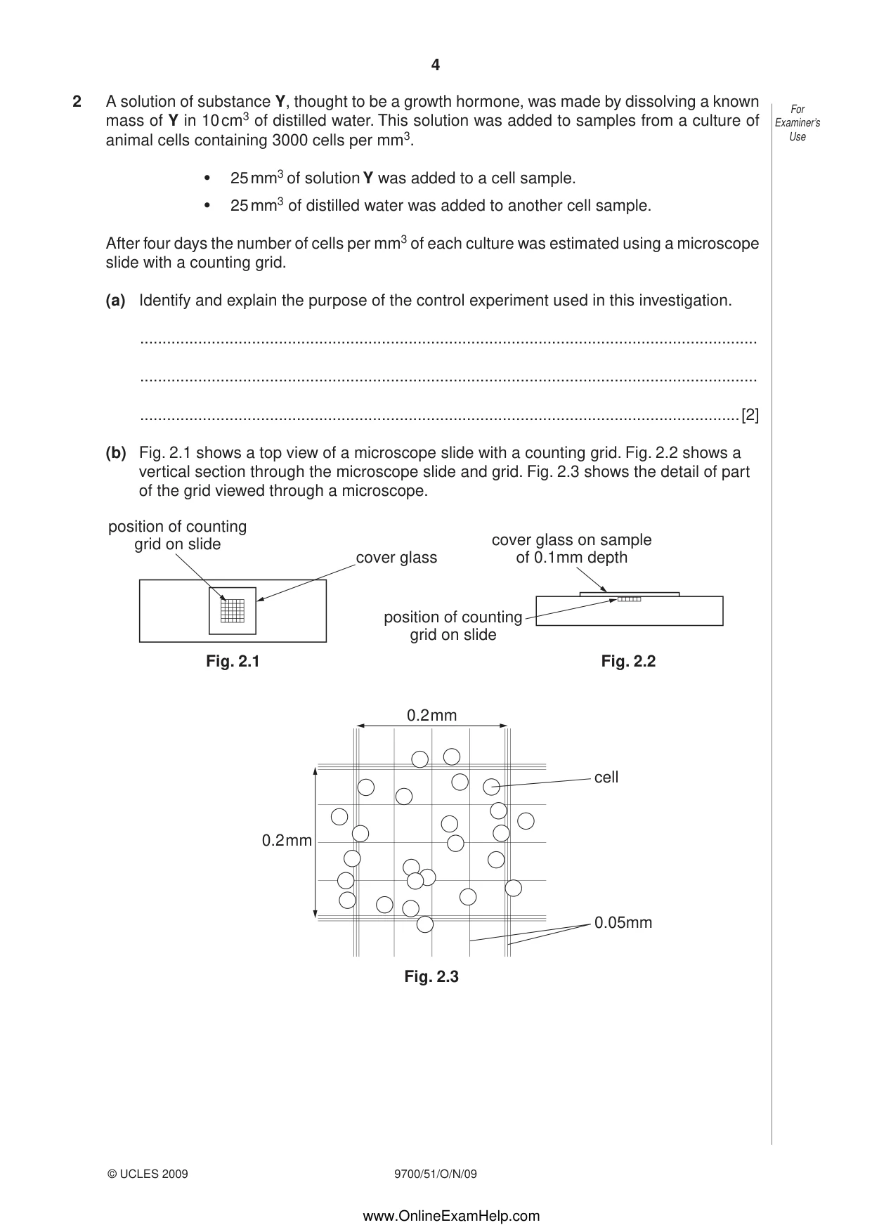 Cambridge A Level Biology 9700 2009 Oct/Nov Paper 5 · Variant 1 question paper, page 4 of 12