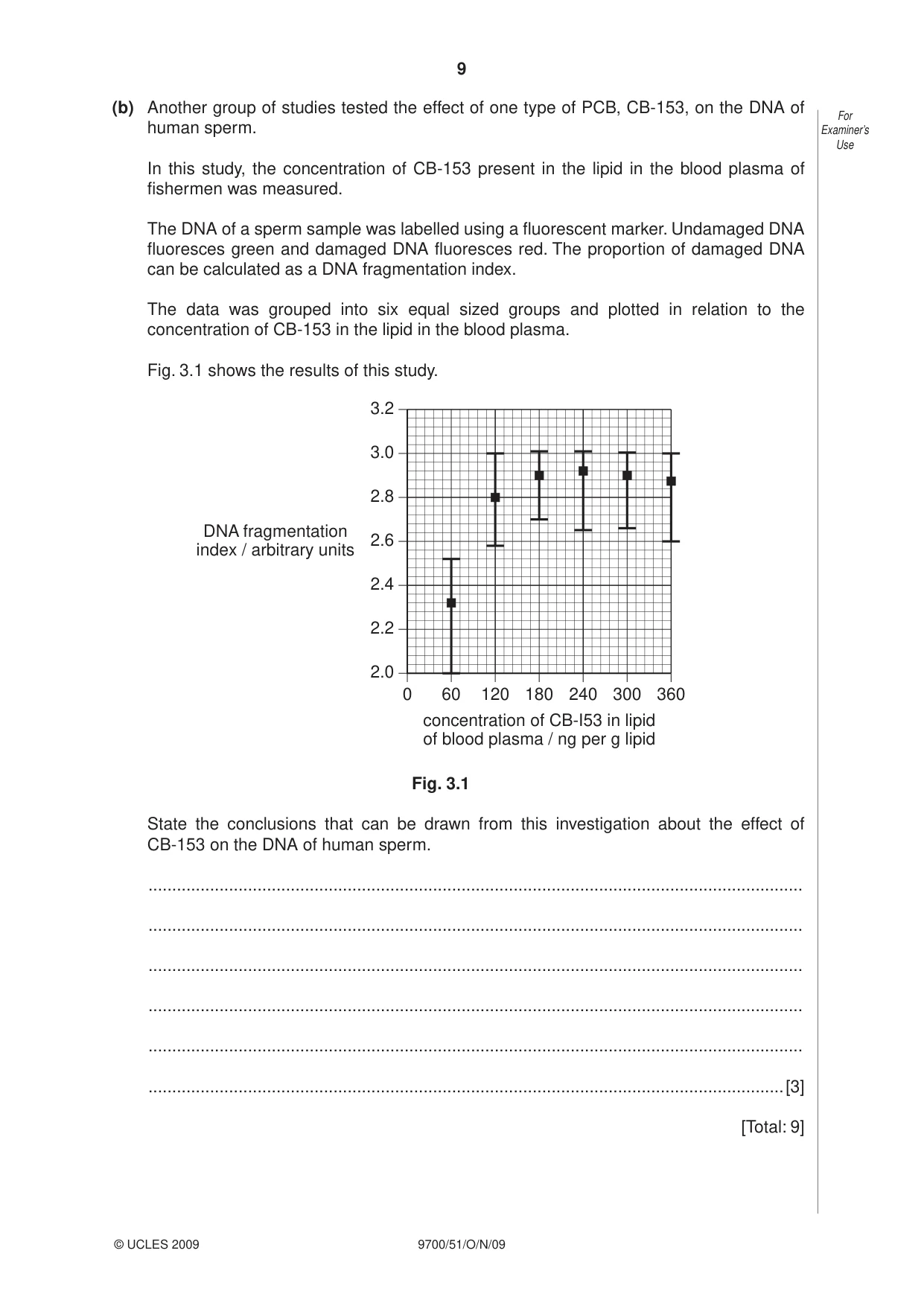 Cambridge A Level Biology 9700 2009 Oct/Nov Paper 5 · Variant 1 question paper, page 9 of 12