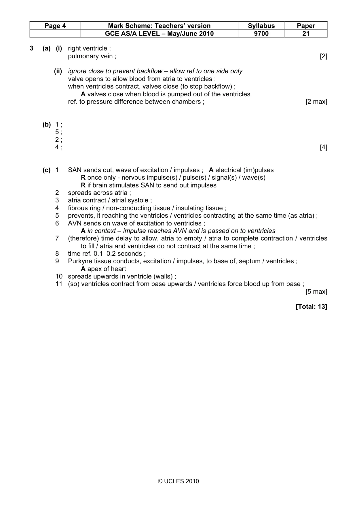 Mark scheme, page 4 of 6