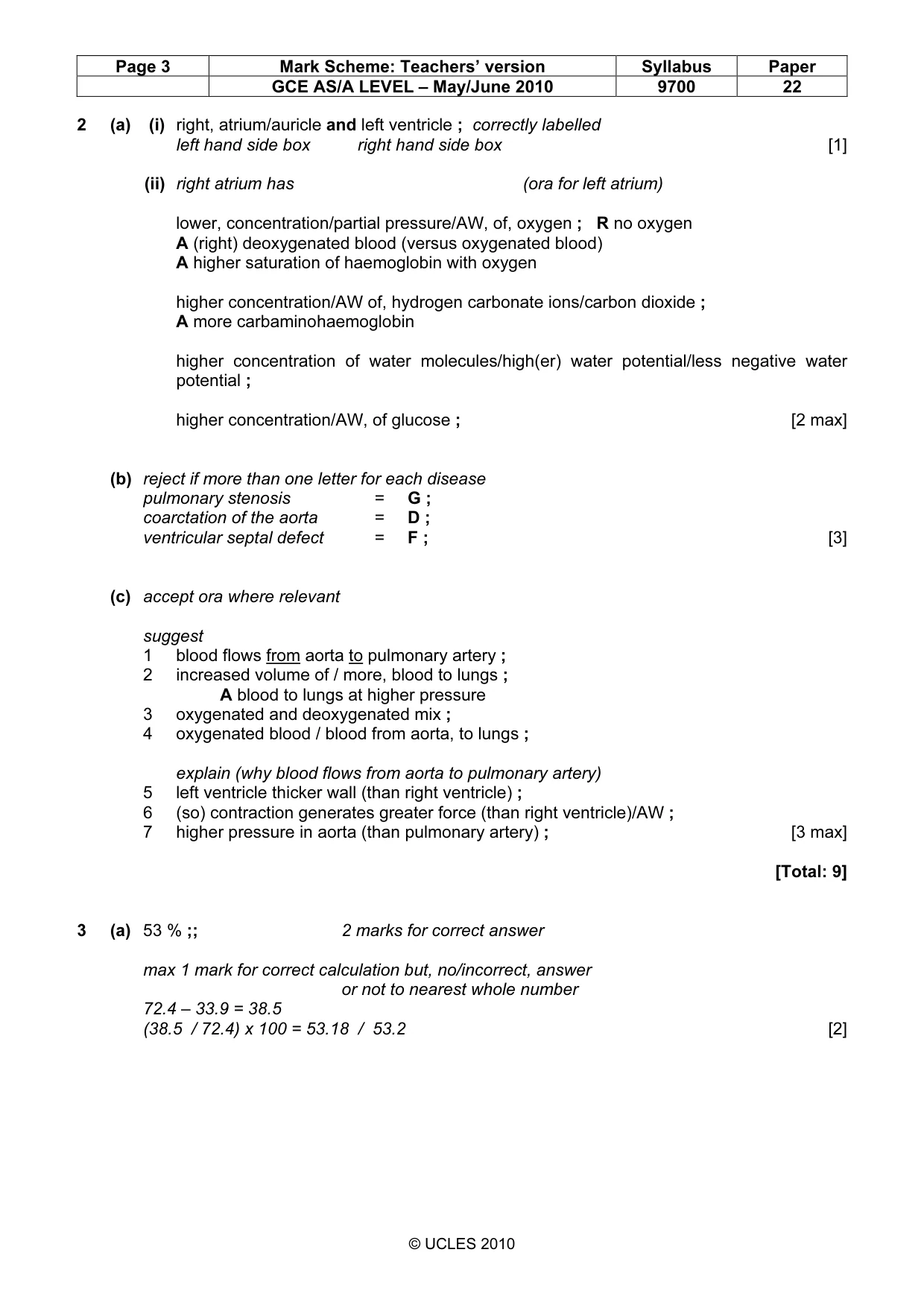 Mark scheme, page 3 of 7