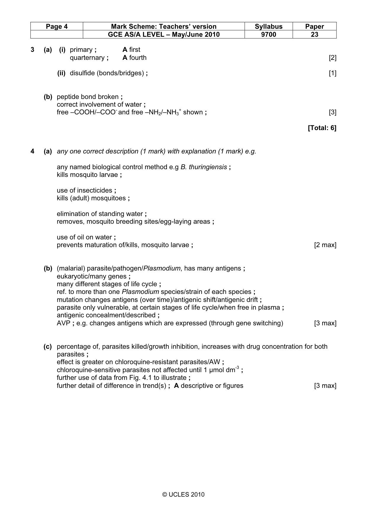 Mark scheme, page 4 of 6
