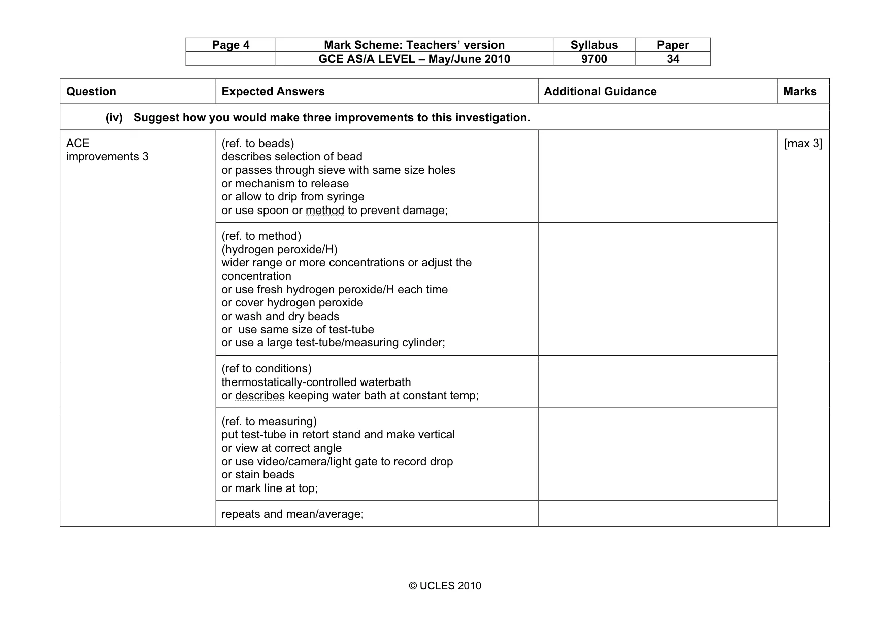 Mark scheme, page 4 of 10