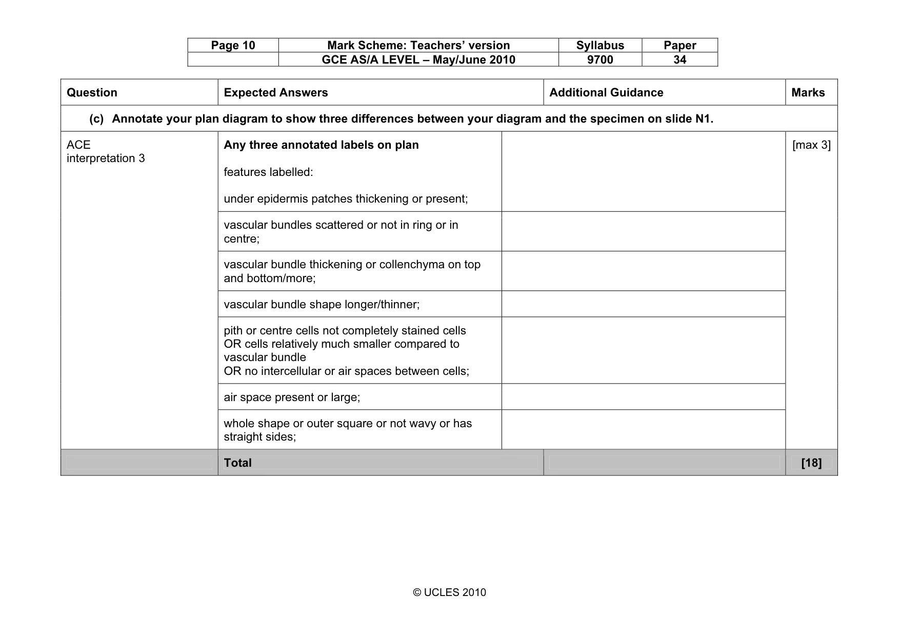 Mark scheme, page 10 of 10