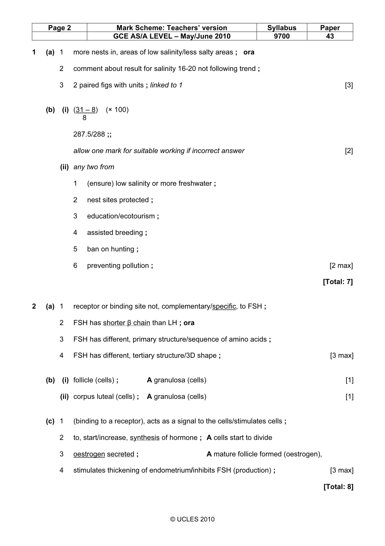 Mark scheme, page 2 of 10