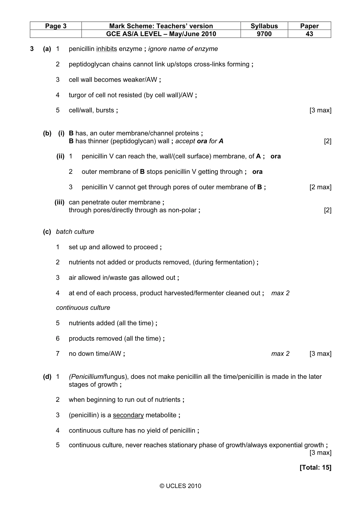 Mark scheme, page 3 of 10
