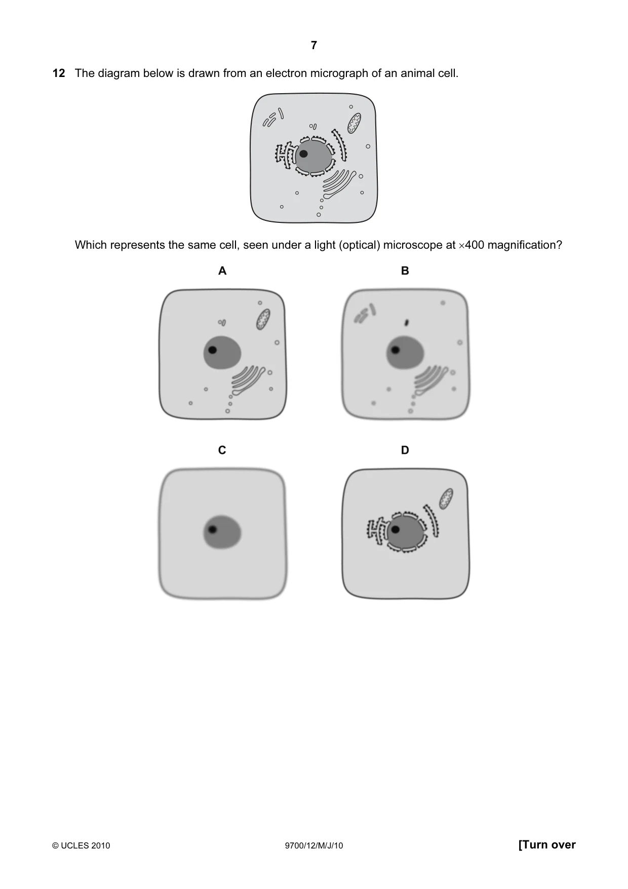 Cambridge A Level Biology 9700 2010 May/June Paper 1 · Variant 2 question paper, page 7 of 20