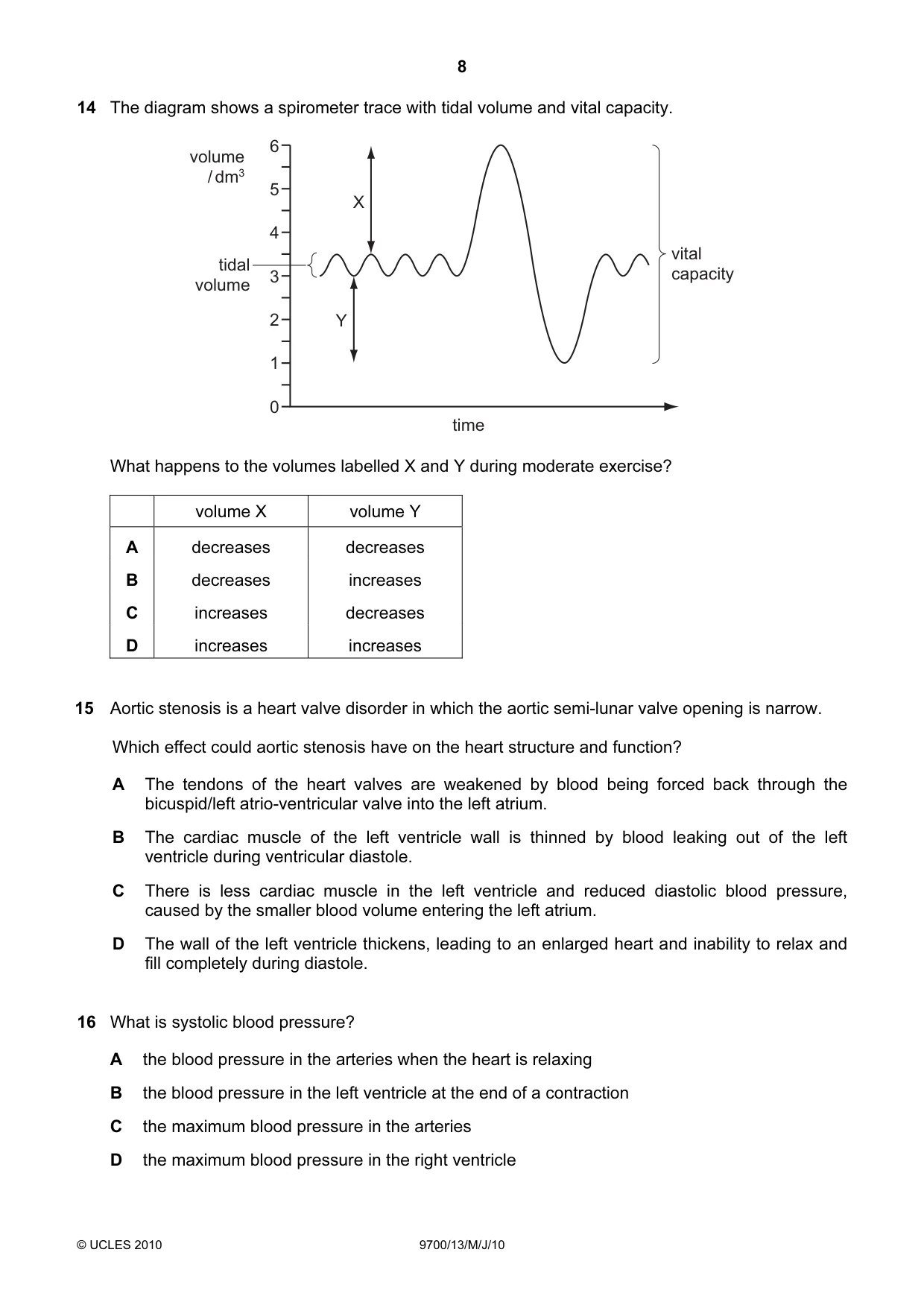 Cambridge A Level Biology 9700 2010 May/June Paper 1 · Variant 3 question paper, page 8 of 20