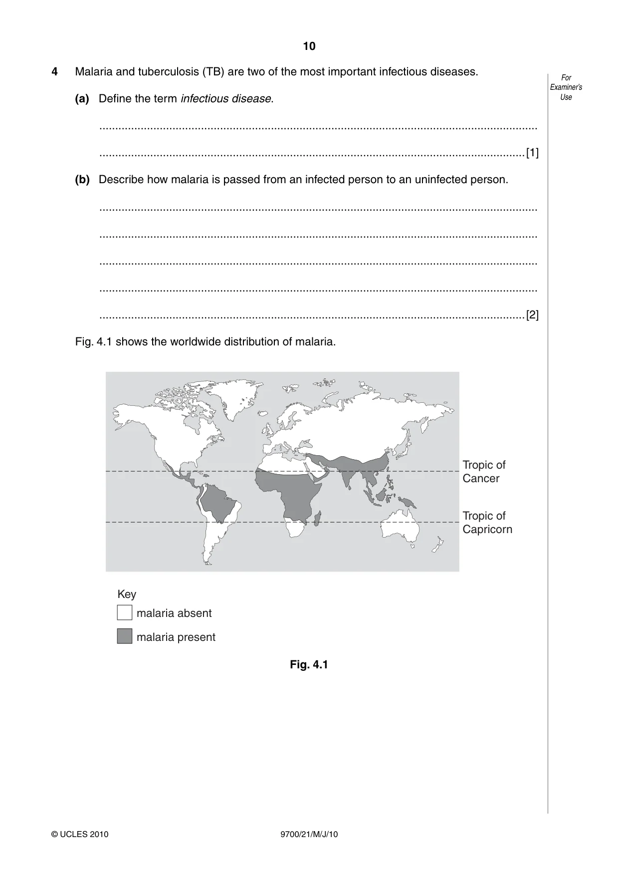 Cambridge A Level Biology 9700 2010 May/June Paper 2 · Variant 1 question paper, page 10 of 16