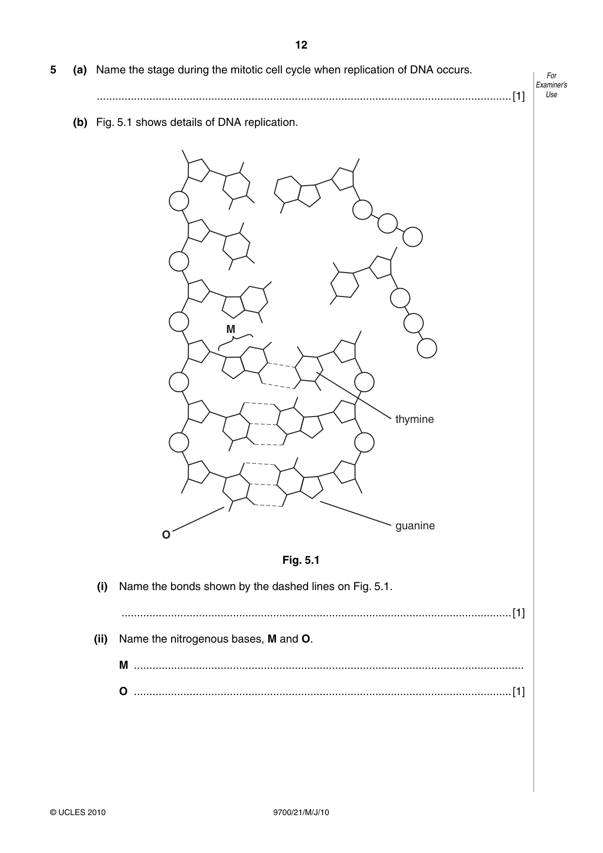 Cambridge A Level Biology 9700 2010 May/June Paper 2 · Variant 1 question paper, page 12 of 16