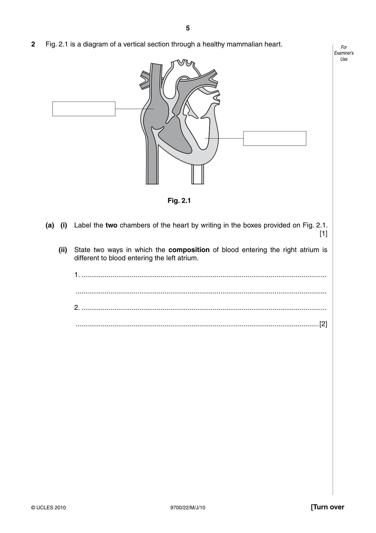 Cambridge A Level Biology 9700 2010 May/June Paper 2 · Variant 2 question paper, page 5 of 20
