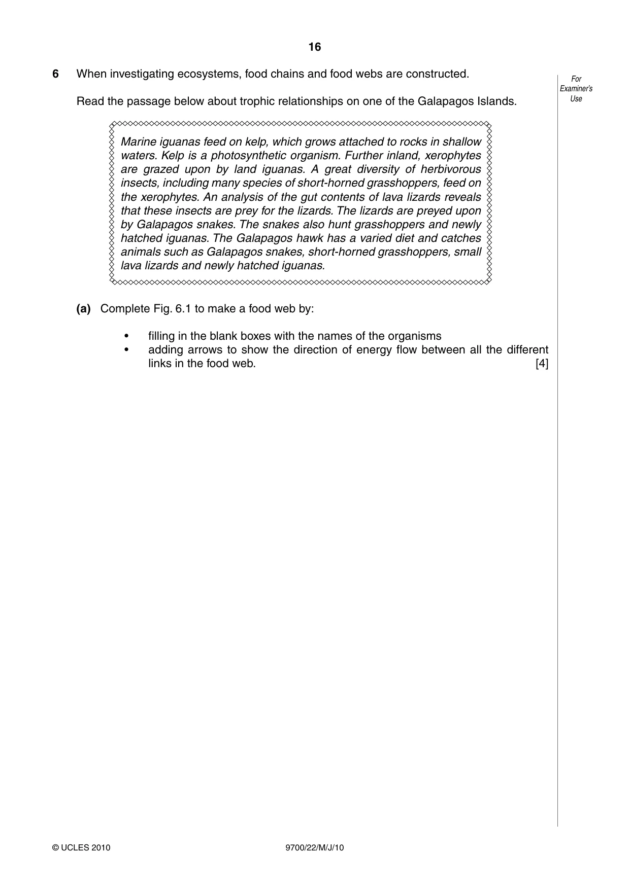 Cambridge A Level Biology 9700 2010 May/June Paper 2 · Variant 2 question paper, page 16 of 20